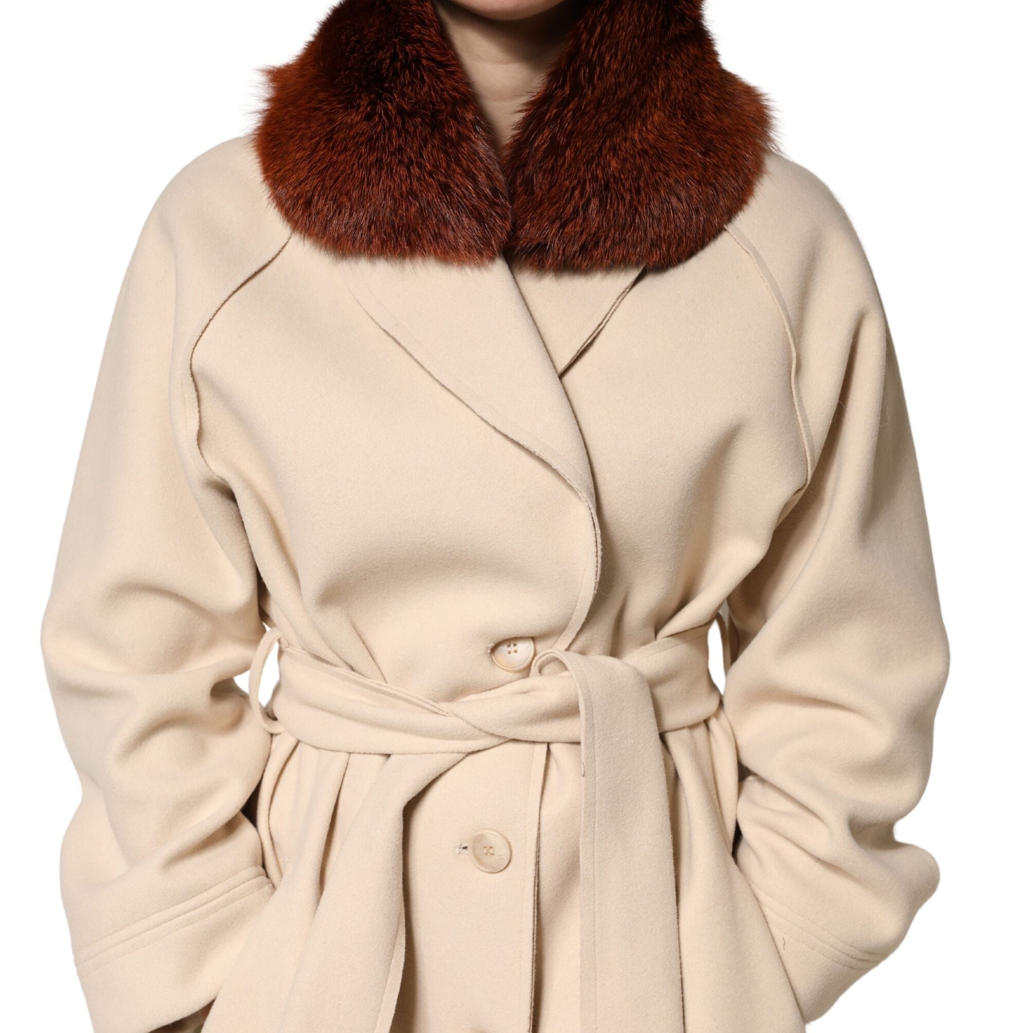 Dolce & Gabbana Brown Mink Fur Collar Women Neck Wrap 60cm x 14cm Scarf