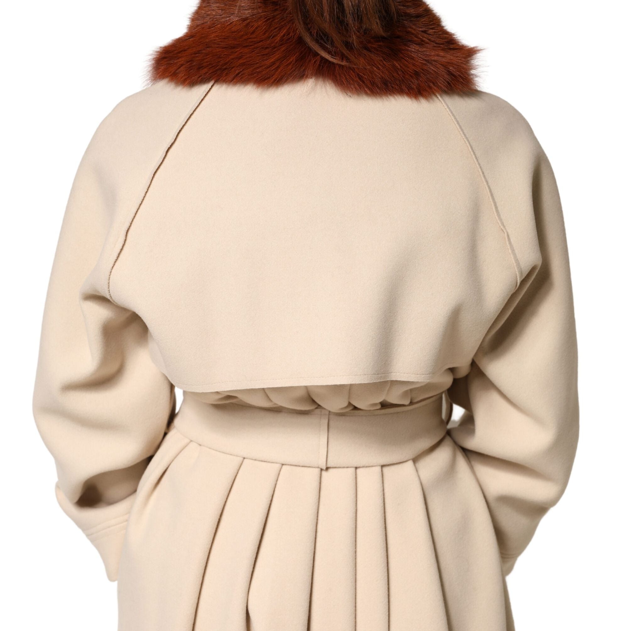 Dolce & Gabbana Brown Mink Fur Collar Women Neck Wrap 60cm x 14cm Scarf