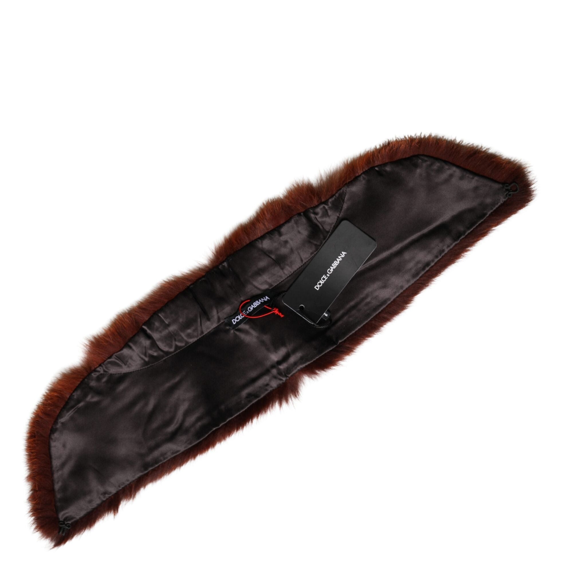 Dolce & Gabbana Brown Mink Fur Collar Women Neck Wrap 60cm x 14cm Scarf
