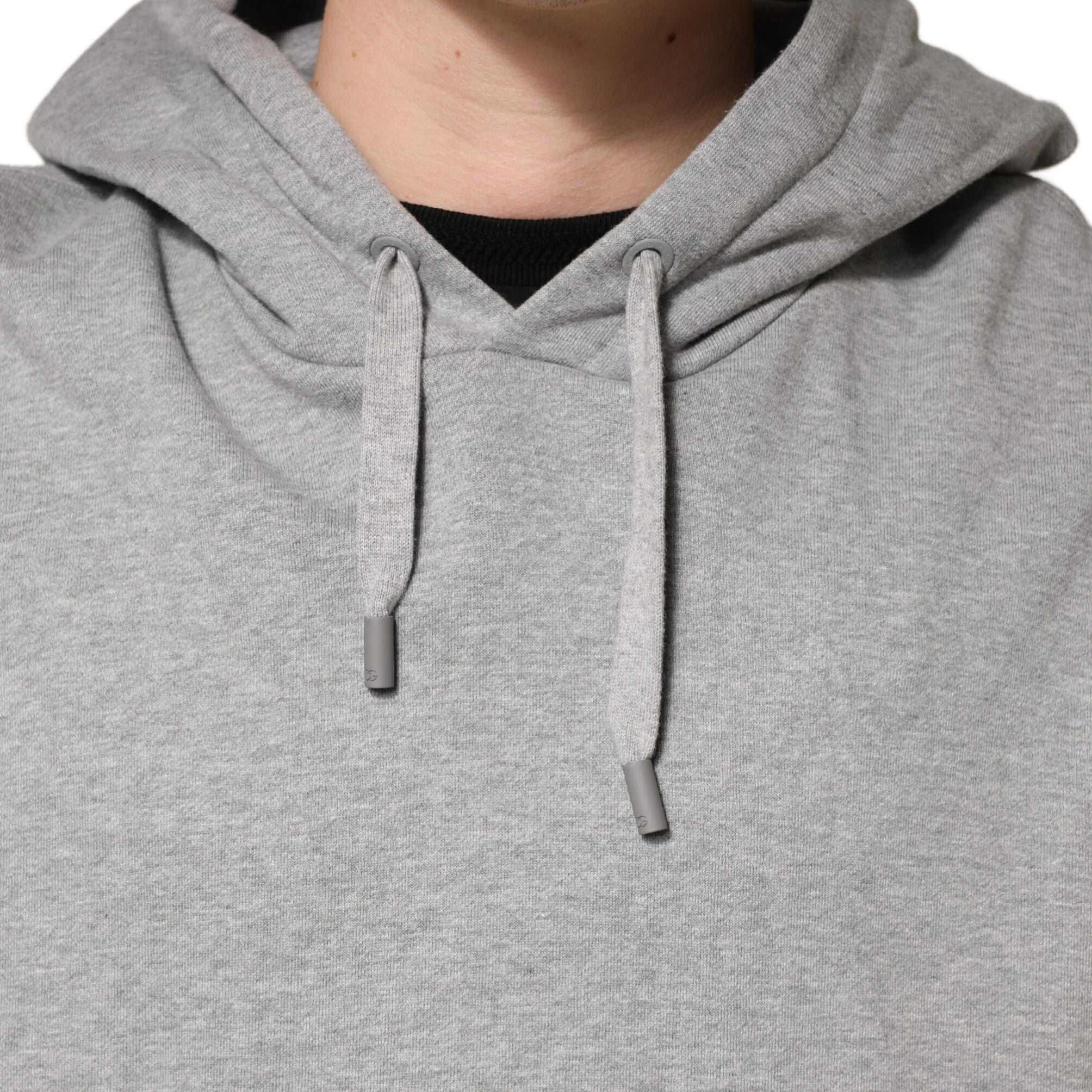 Dolce & Gabbana Gray Cotton Hooded Sweatshirt Sweater