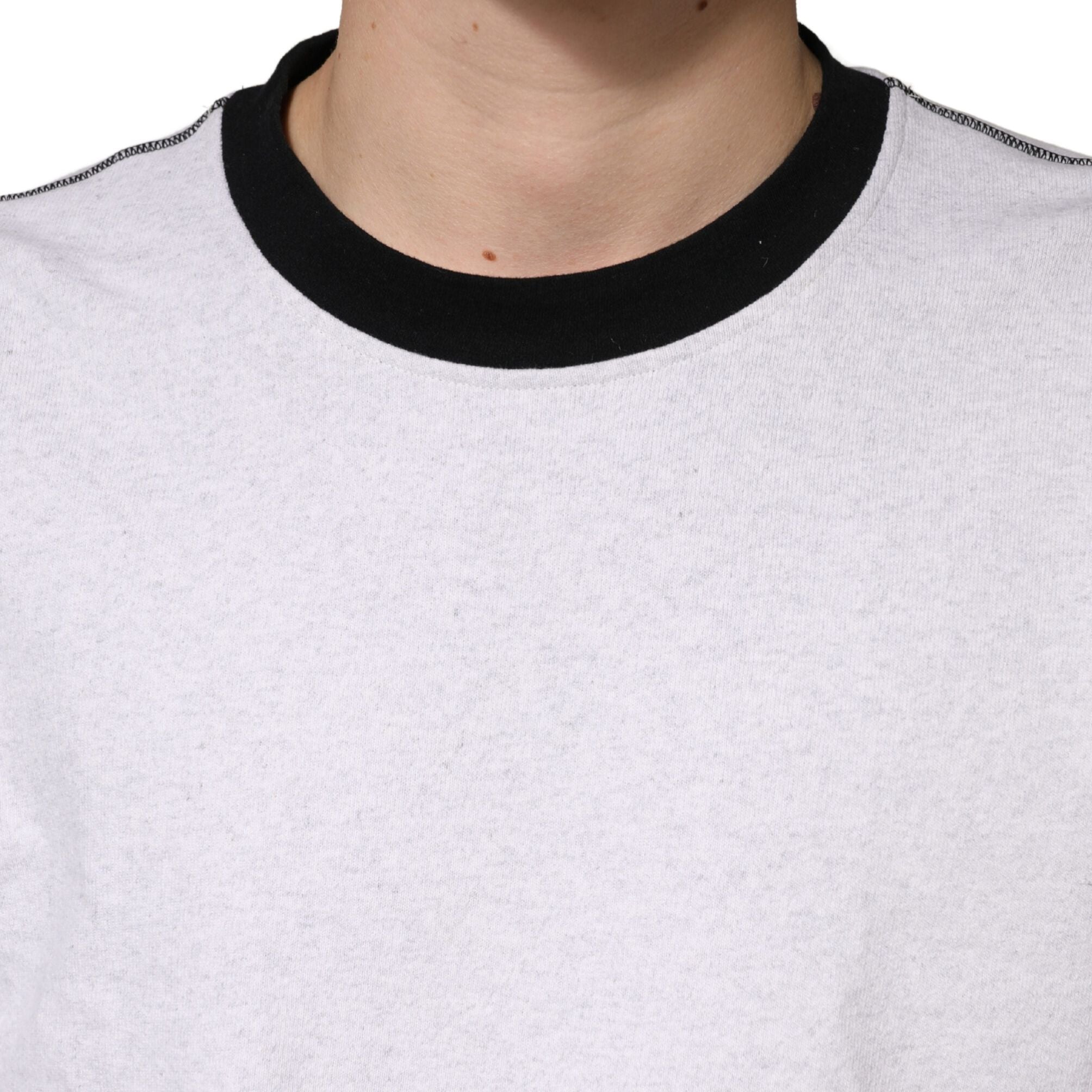 Dolce & Gabbana Light Grey Cotton Crewneck Sweatshirt Sweater