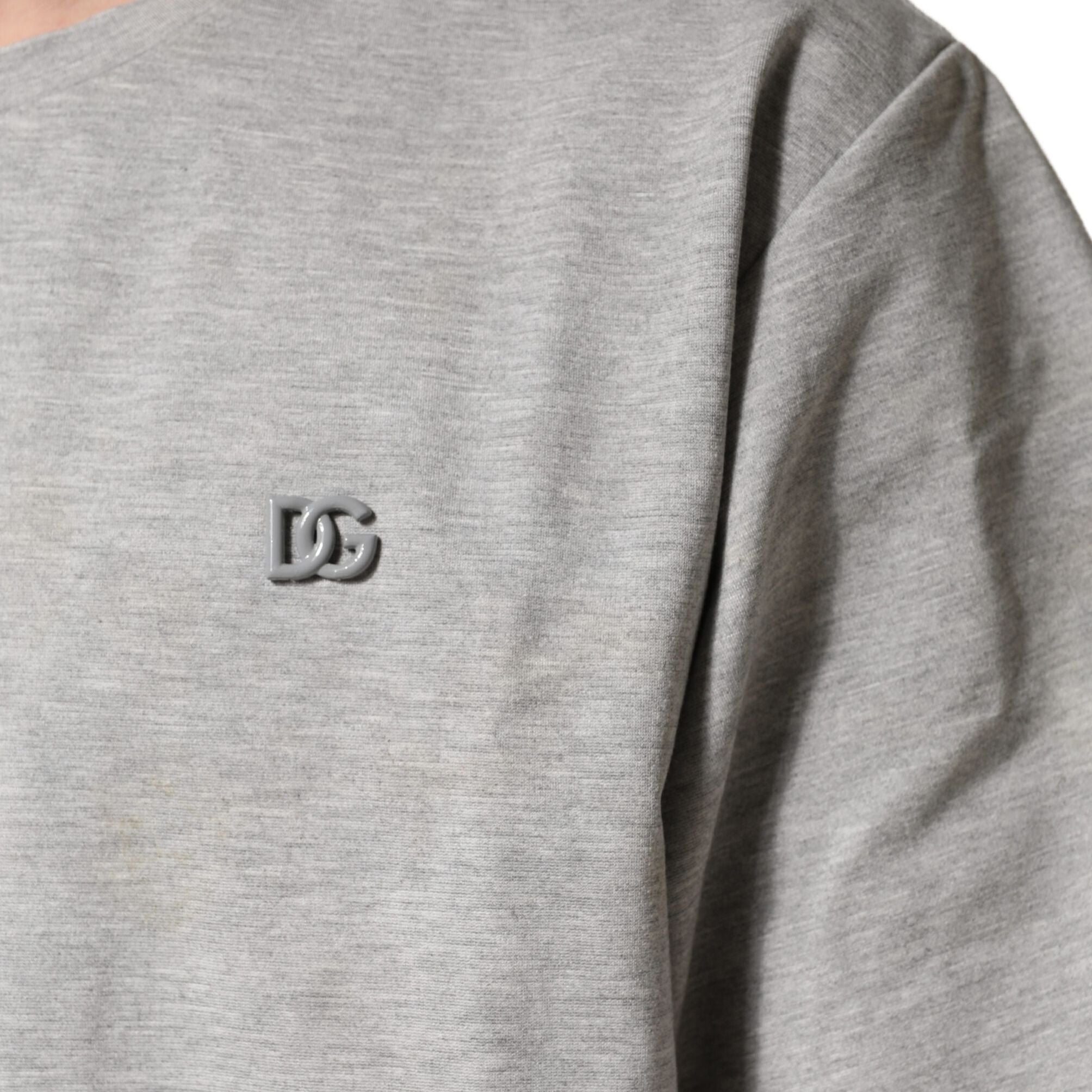 Dolce & Gabbana Grey Cotton Crewneck Short Sleeve T-Shirt