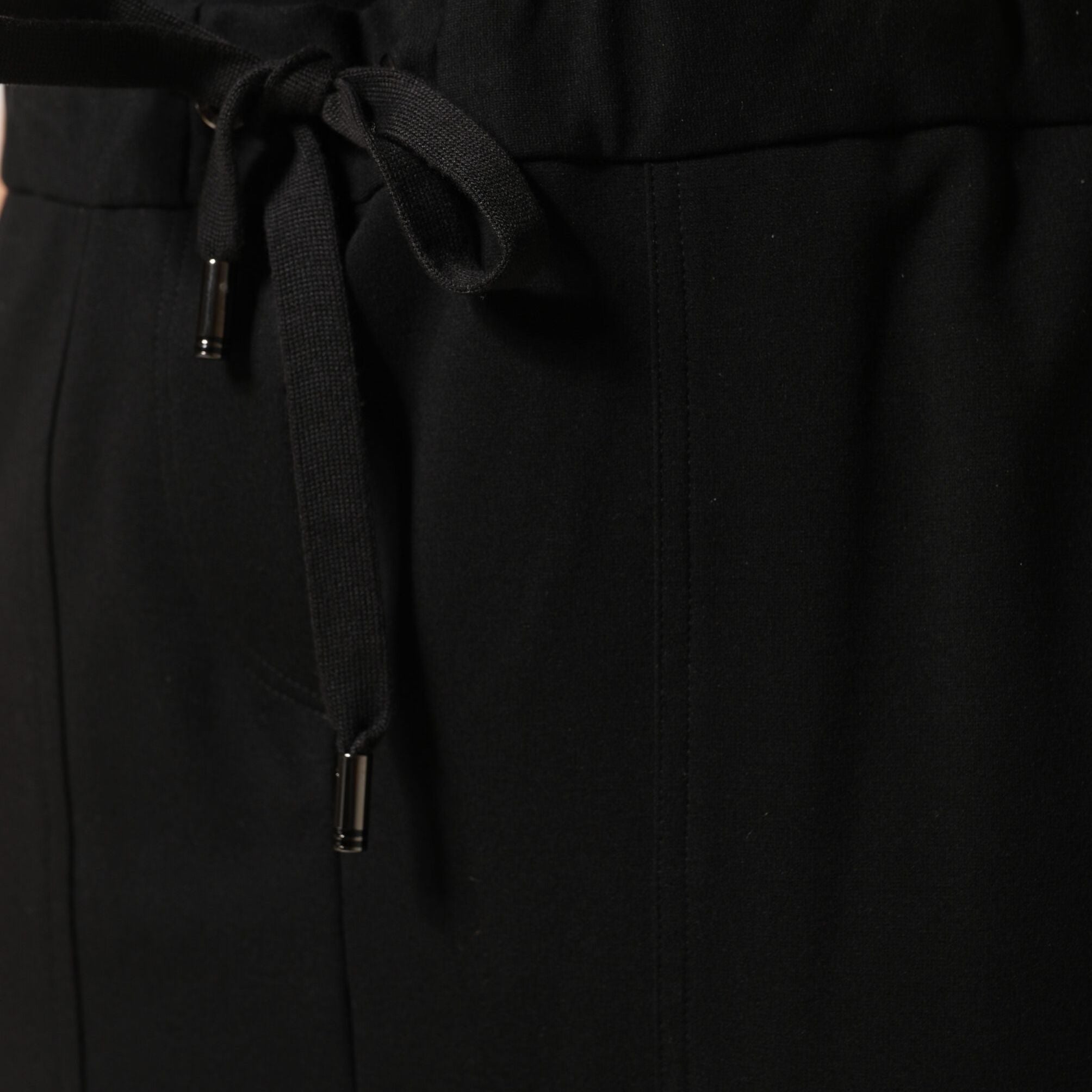 Dolce & Gabbana Black Cotton Drawstring Long Maxi Cargo Skirt