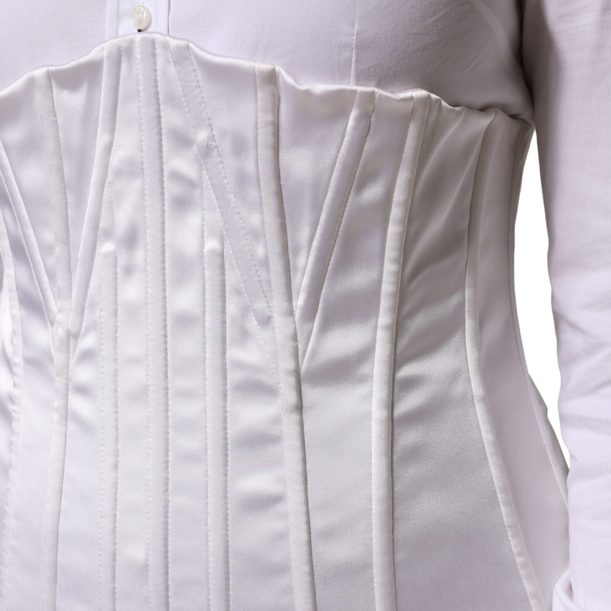 Dolce & Gabbana White Polyamide Waist Cincher Bustier Corset Top