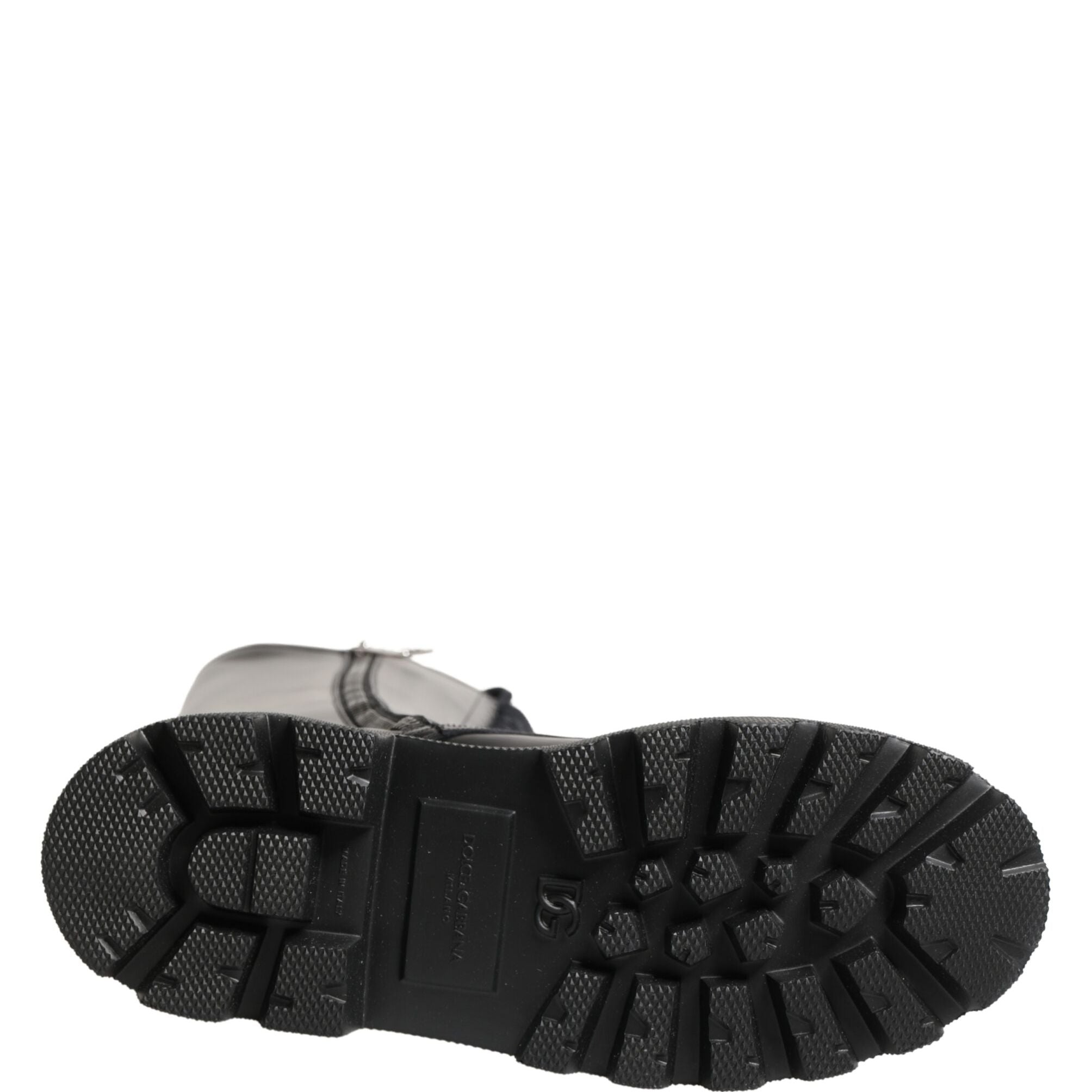 Dolce & Gabbana Black Leather Knee High Lace Up Boots Shoes