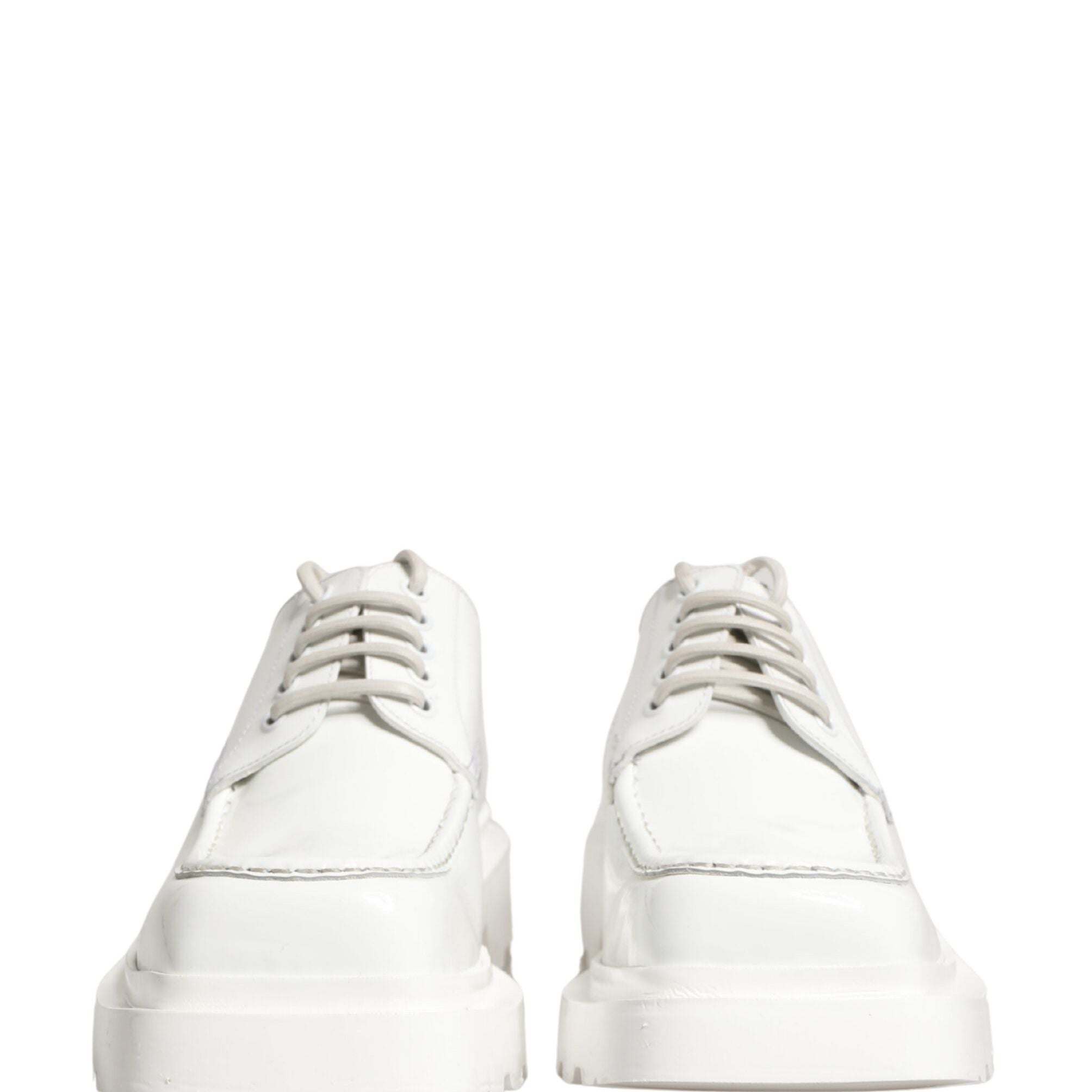 Dolce & Gabbana White Leather Chunky Sole Derby Shoes