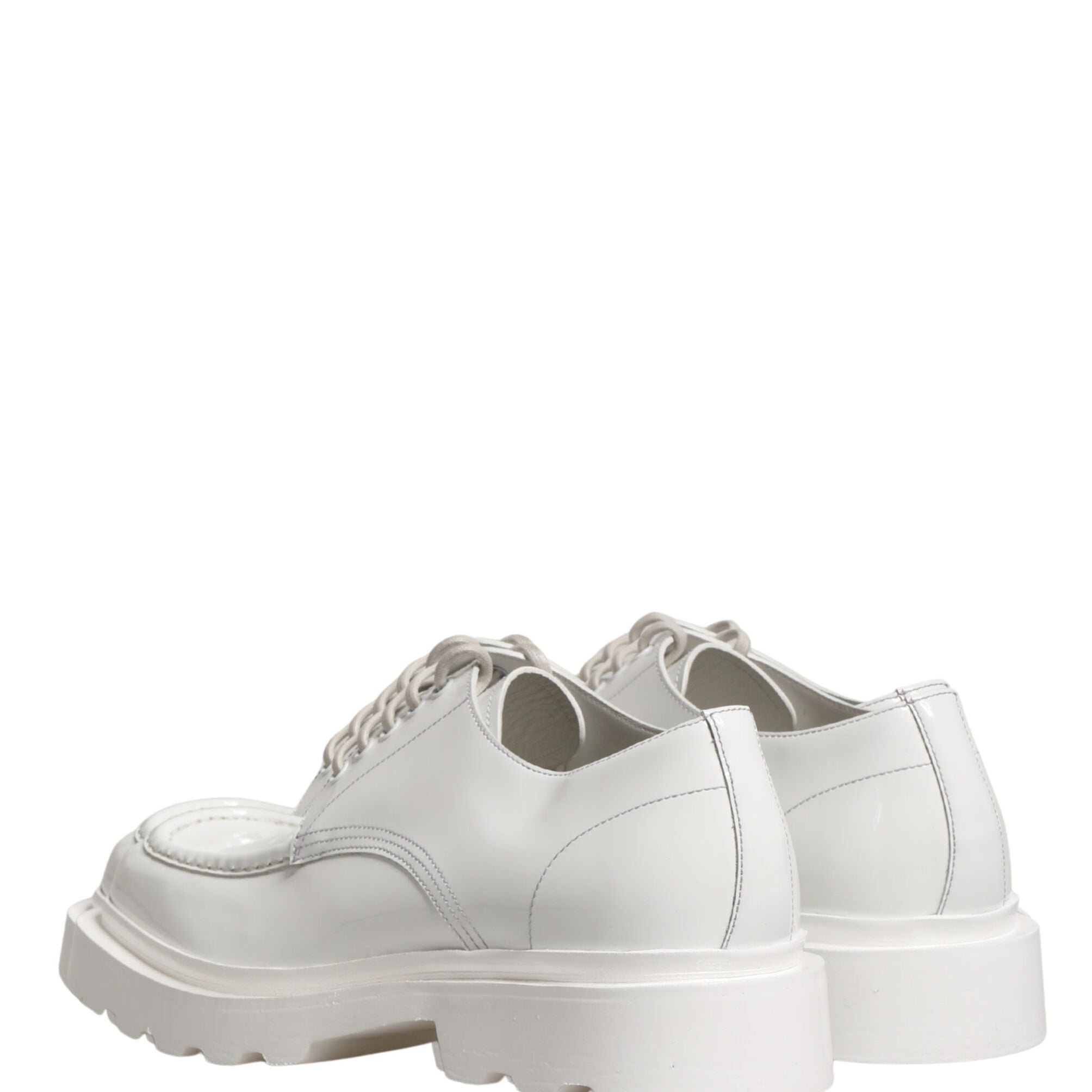 Dolce & Gabbana White Leather Chunky Sole Derby Shoes