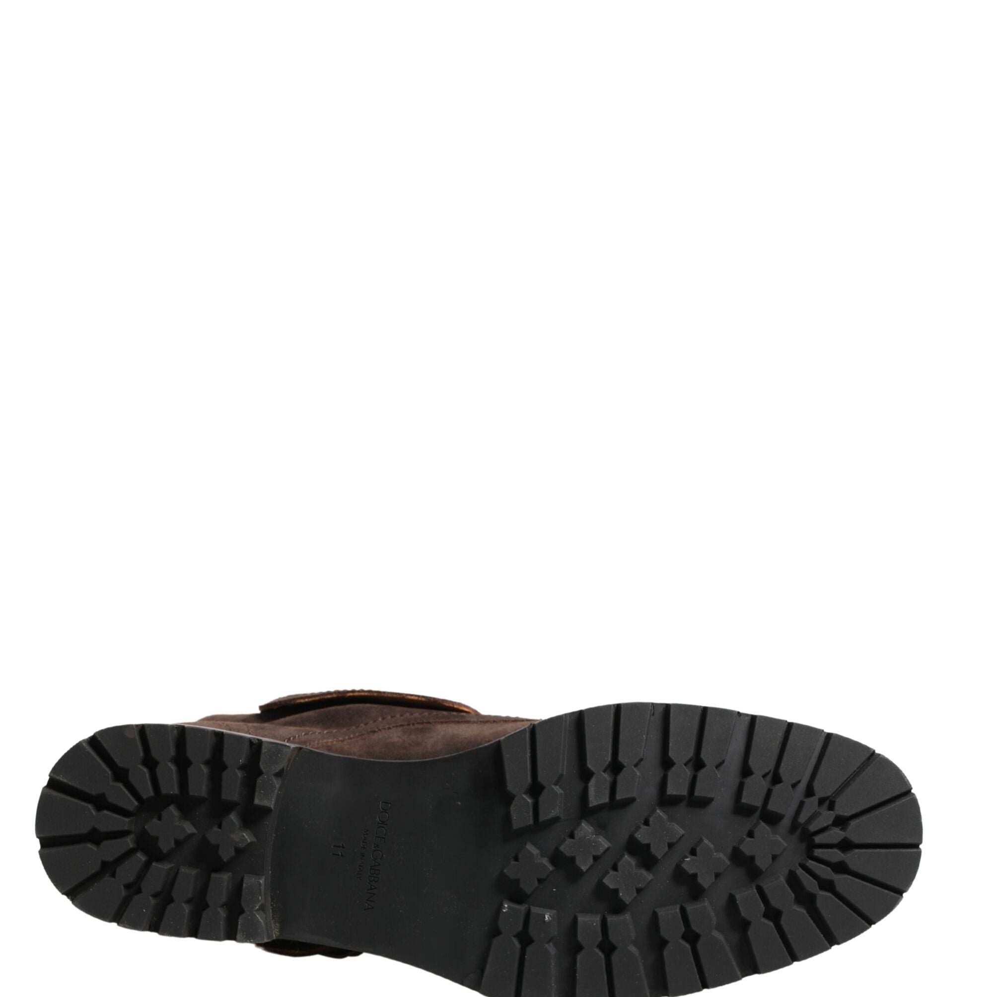 Dolce & Gabbana Brown Suede Leather Combat Ankle Boots Shoes