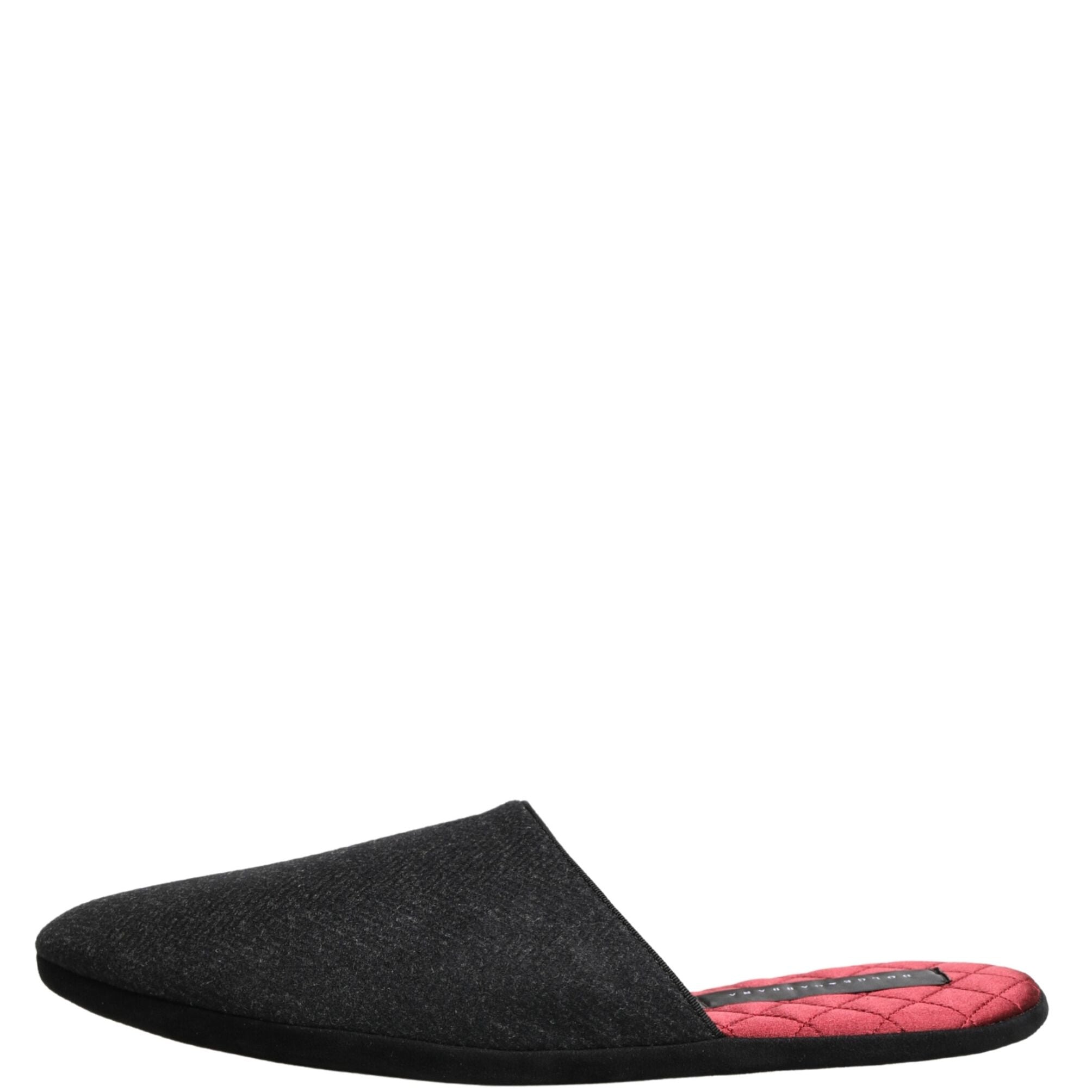 Dolce & Gabbana Anthracite Wool Cashmere Quilted Slippers Shoes