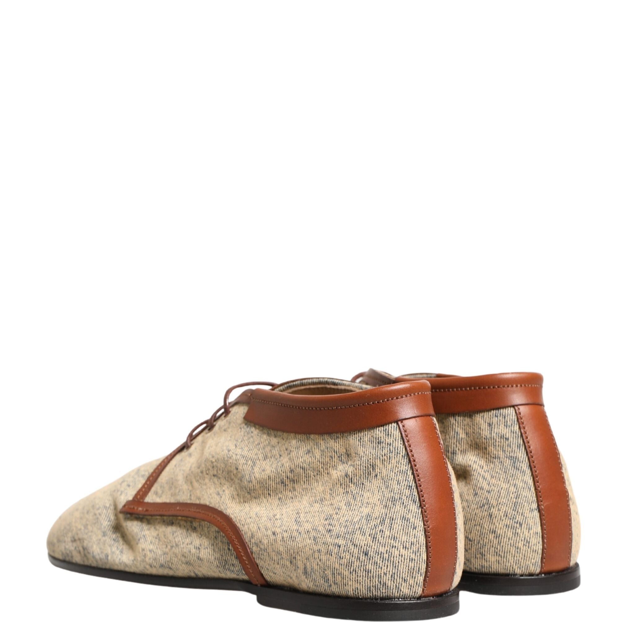 Dolce & Gabbana Denim Navajo Lace-Up Leather Dress Derby Shoes
