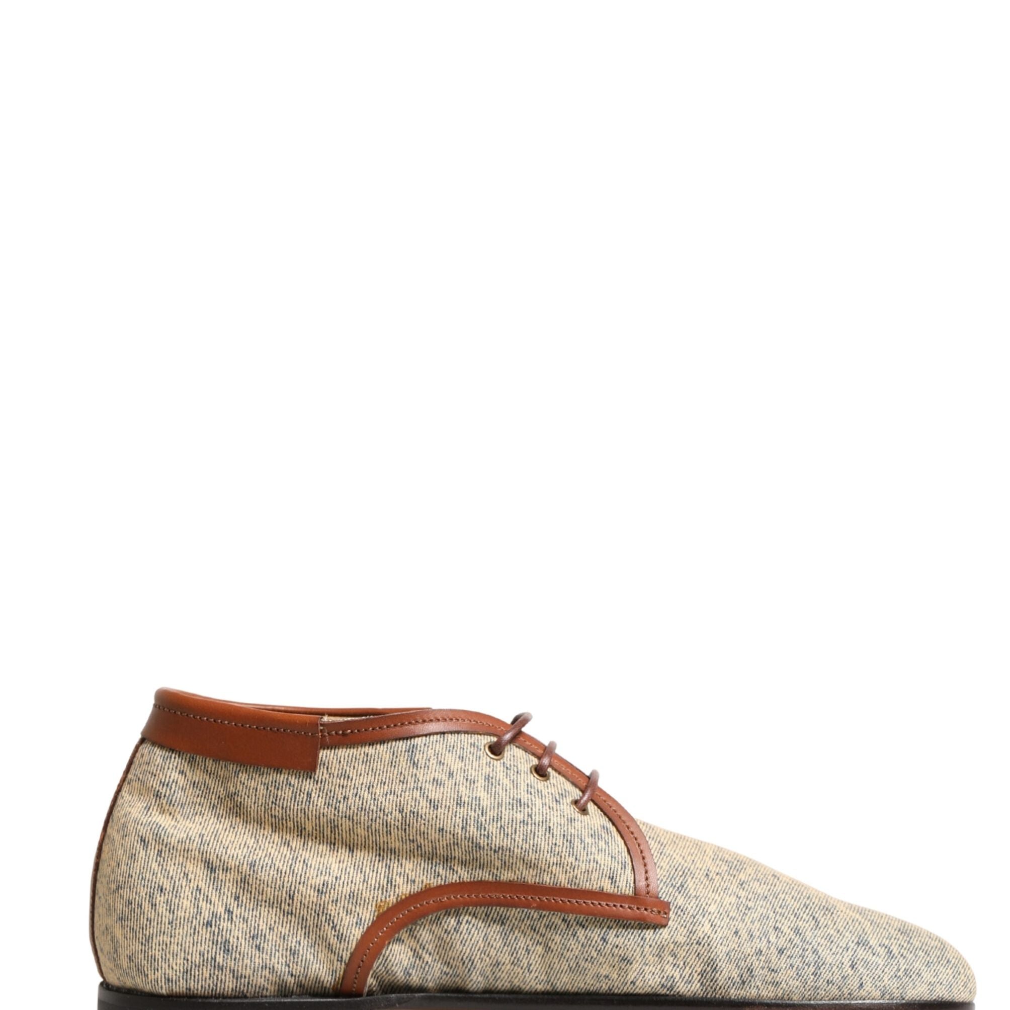 Dolce & Gabbana Denim Navajo Lace-Up Leather Dress Derby Shoes