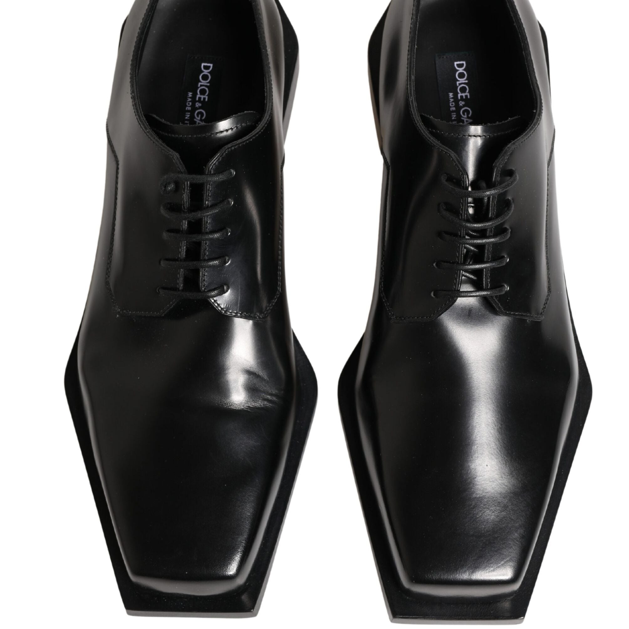 Dolce & Gabbana Black Matte Lace-Up Leather Dress Derby Shoes