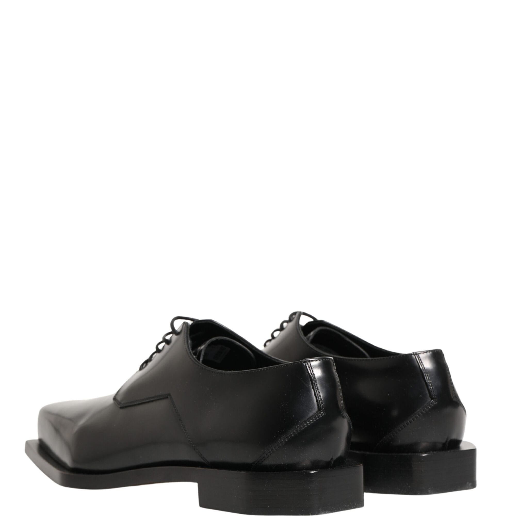 Dolce & Gabbana Black Matte Lace-Up Leather Dress Derby Shoes