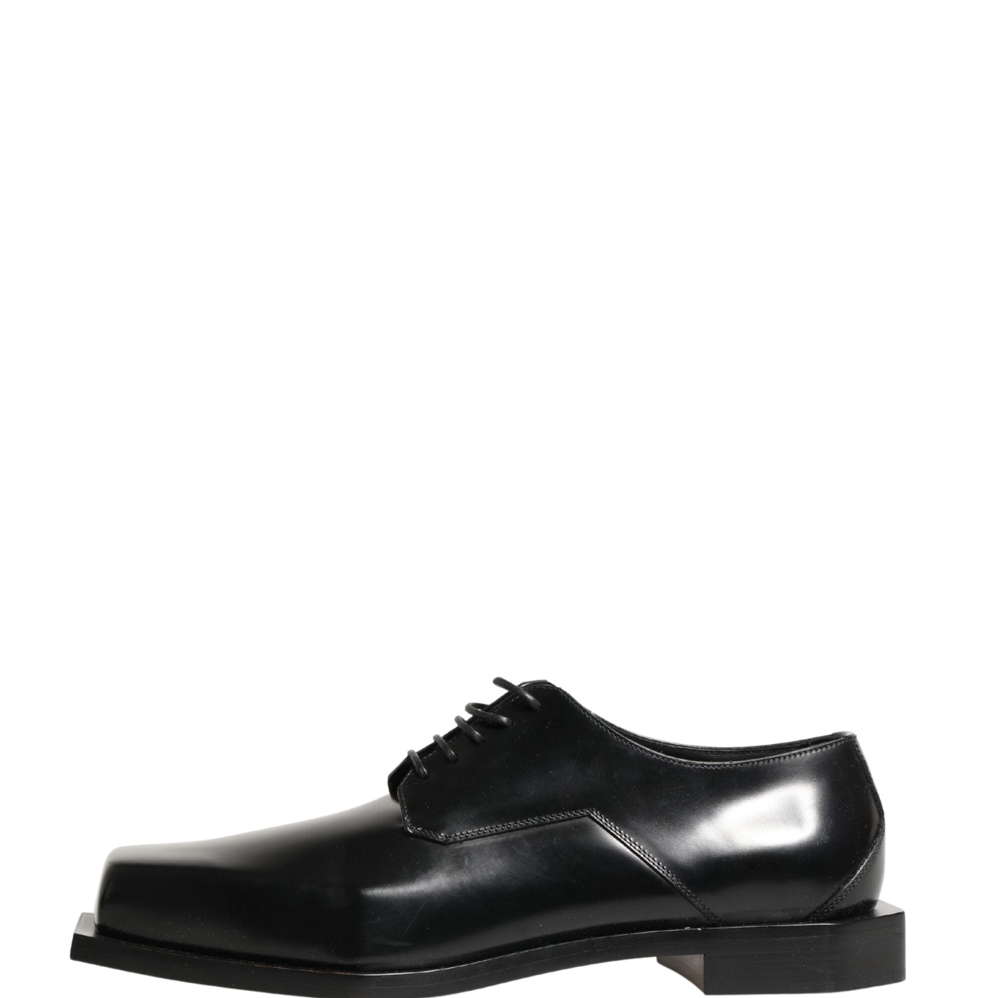 Dolce & Gabbana Black Matte Lace-Up Leather Dress Derby Shoes