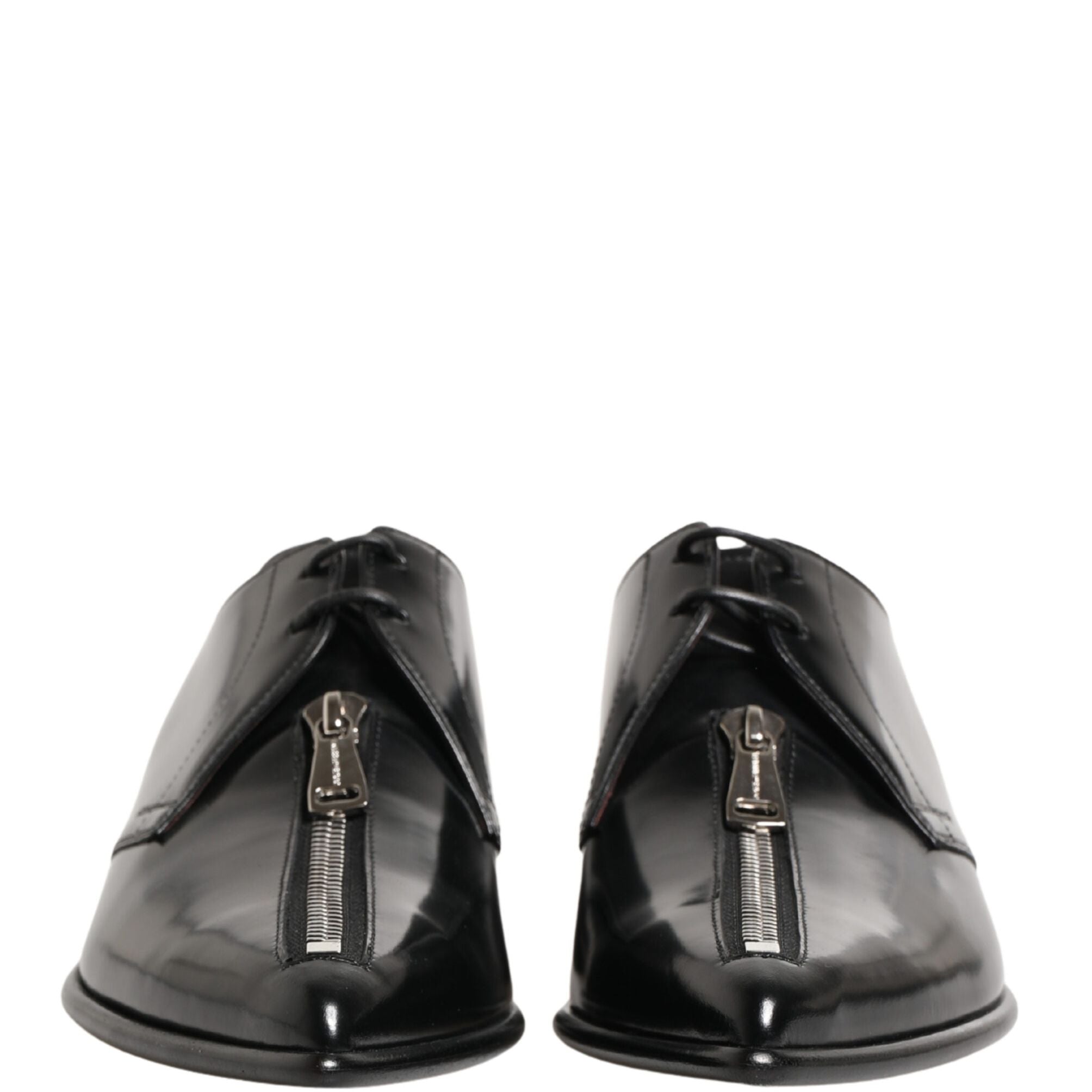 Dolce & Gabbana Men Black Lace-Up Leather Zip Dress Derby Shoes