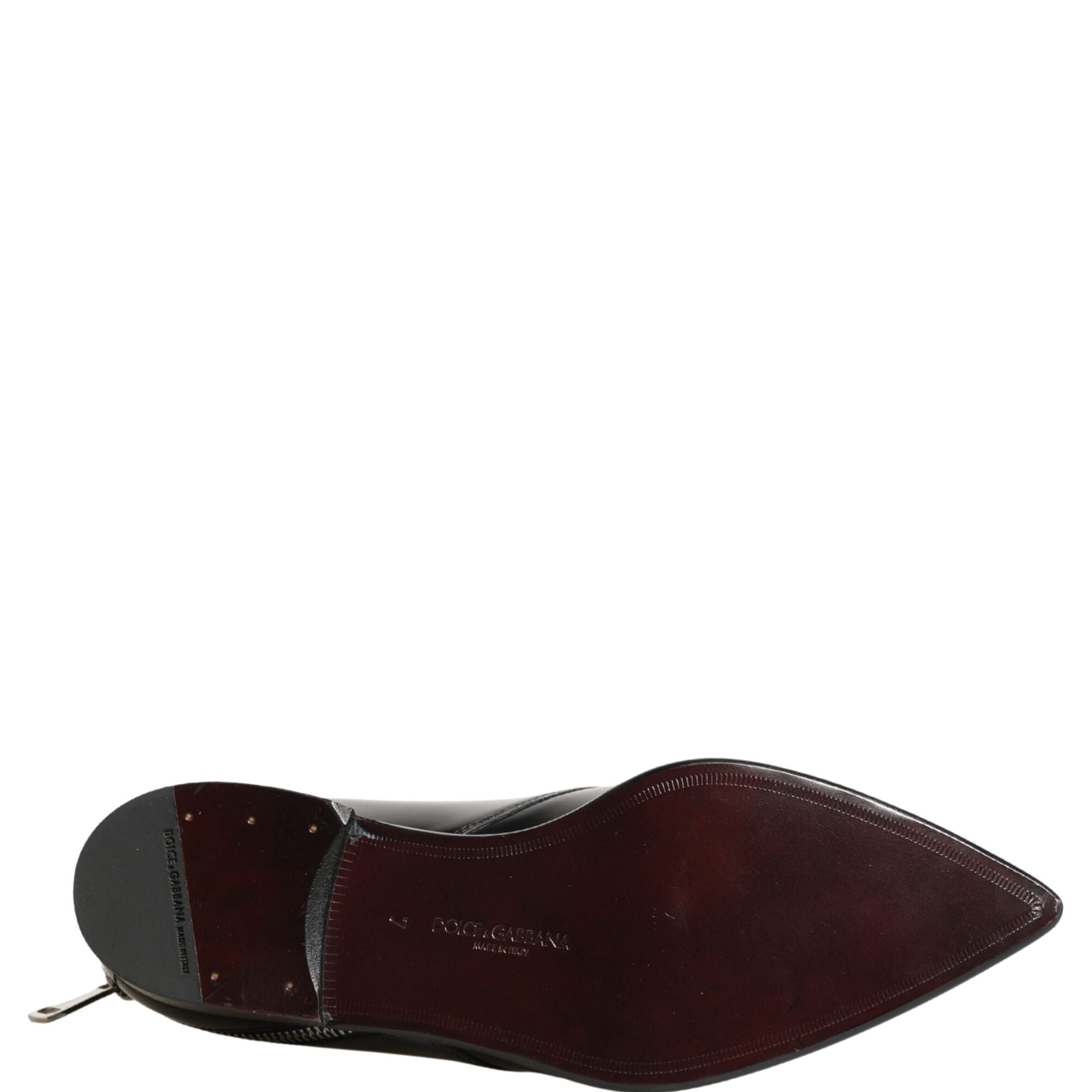 Dolce & Gabbana Men Black Lace-Up Leather Zip Dress Derby Shoes
