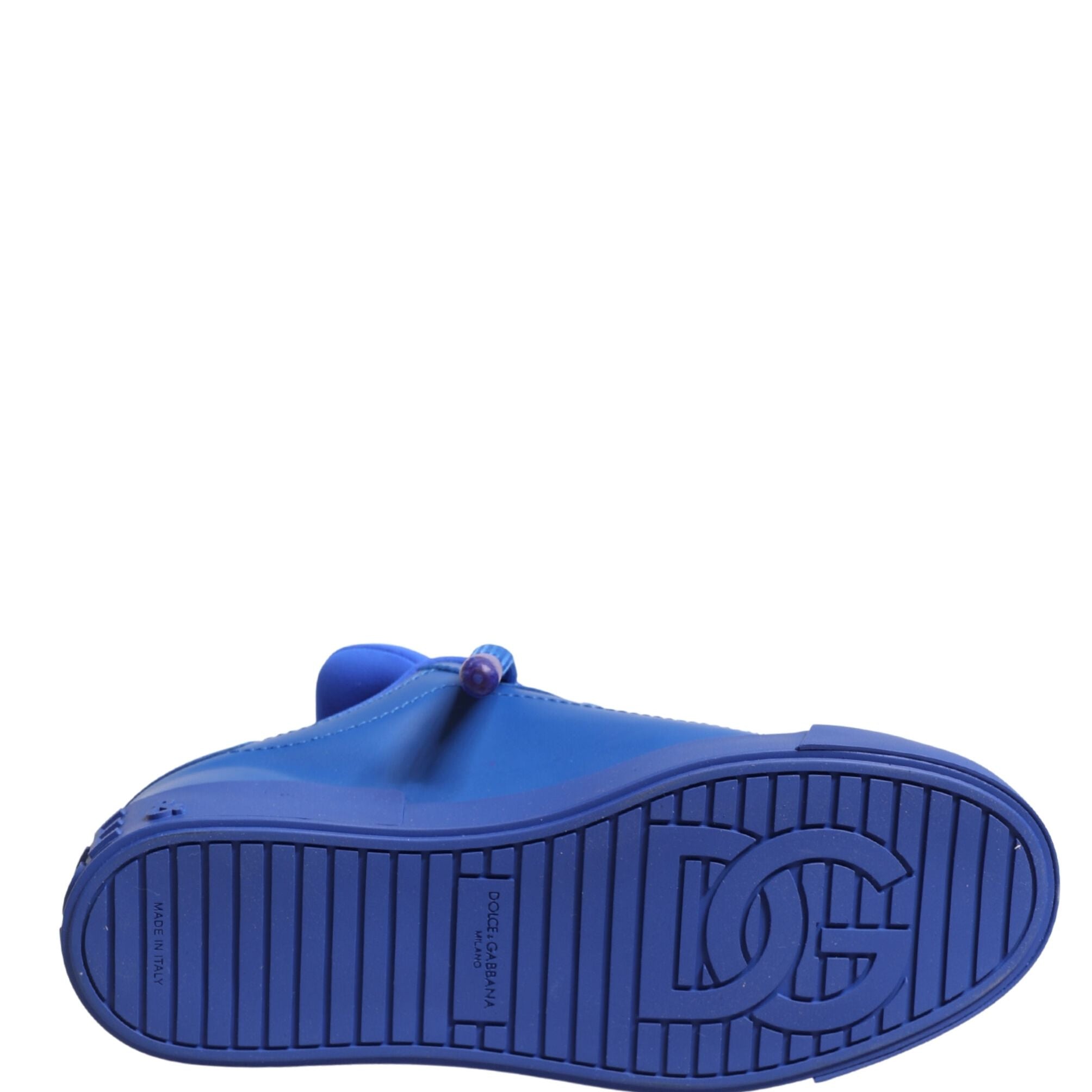 Dolce & Gabbana Blue Leather DG Logo Sole Low Top Sneakers Shoes