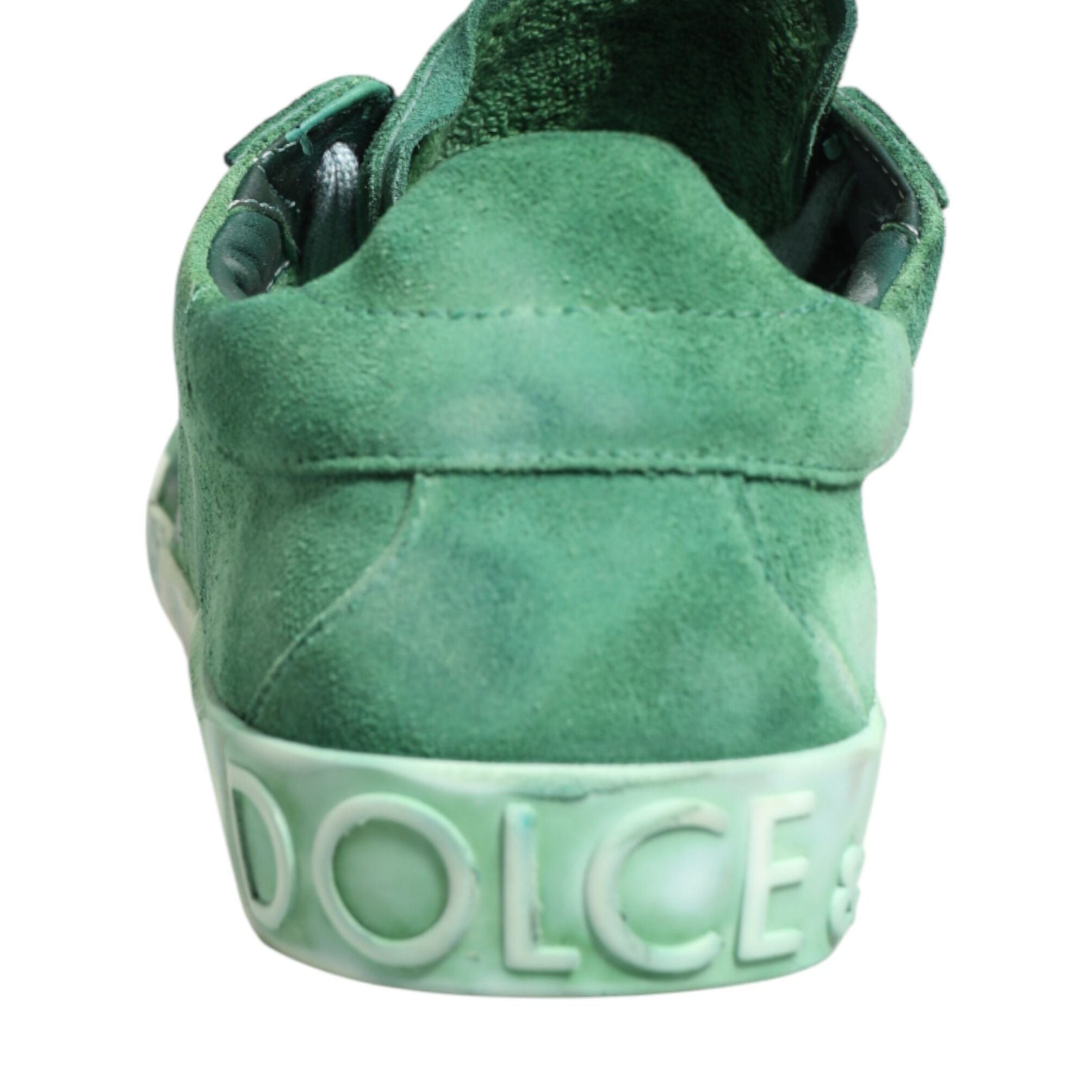 Dolce & Gabbana Green Suade DG Logo Sole Low Top Sneakers Shoes