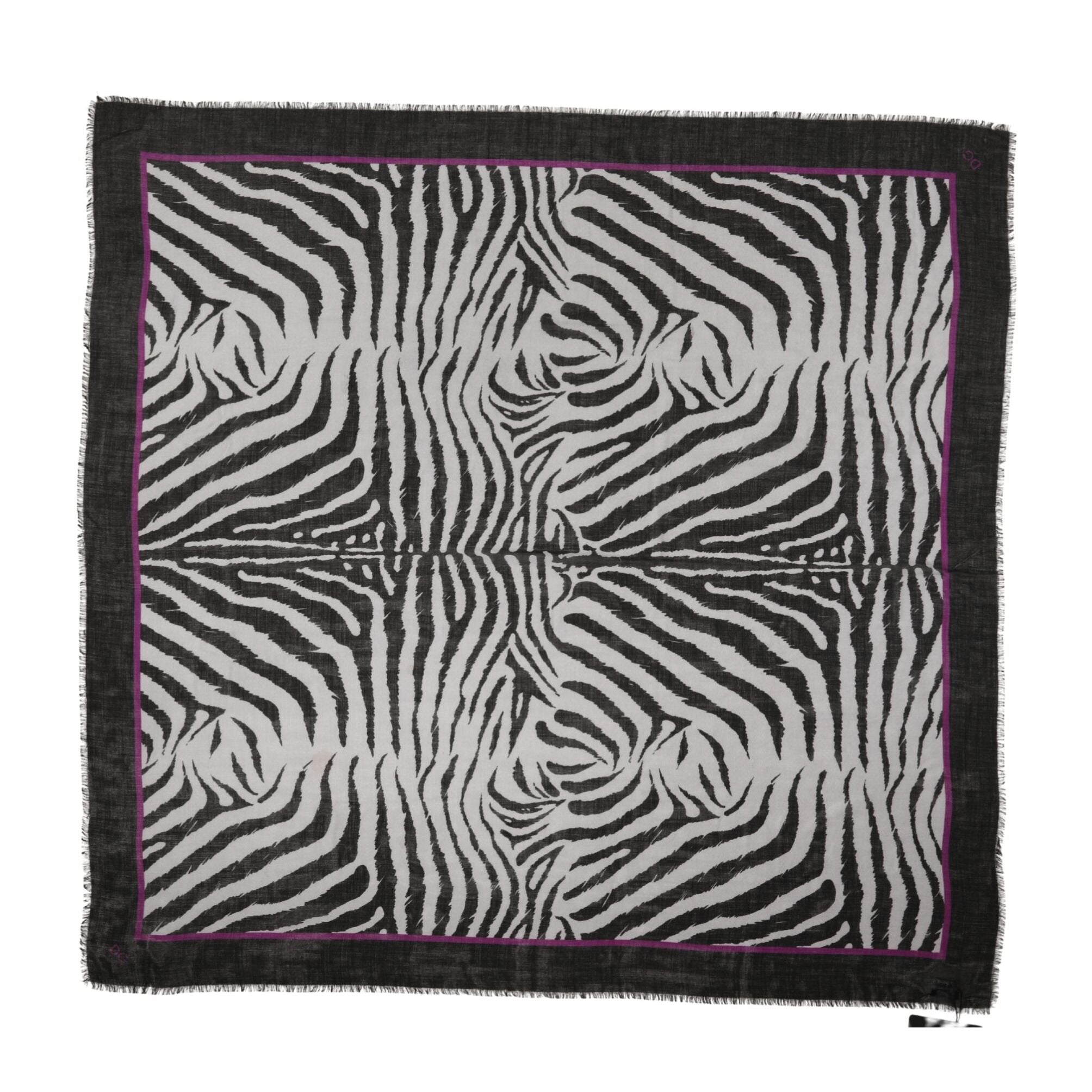 Dolce & Gabbana White Black Zebra Pattern Shawl 255cm x 132cm Men Scarf