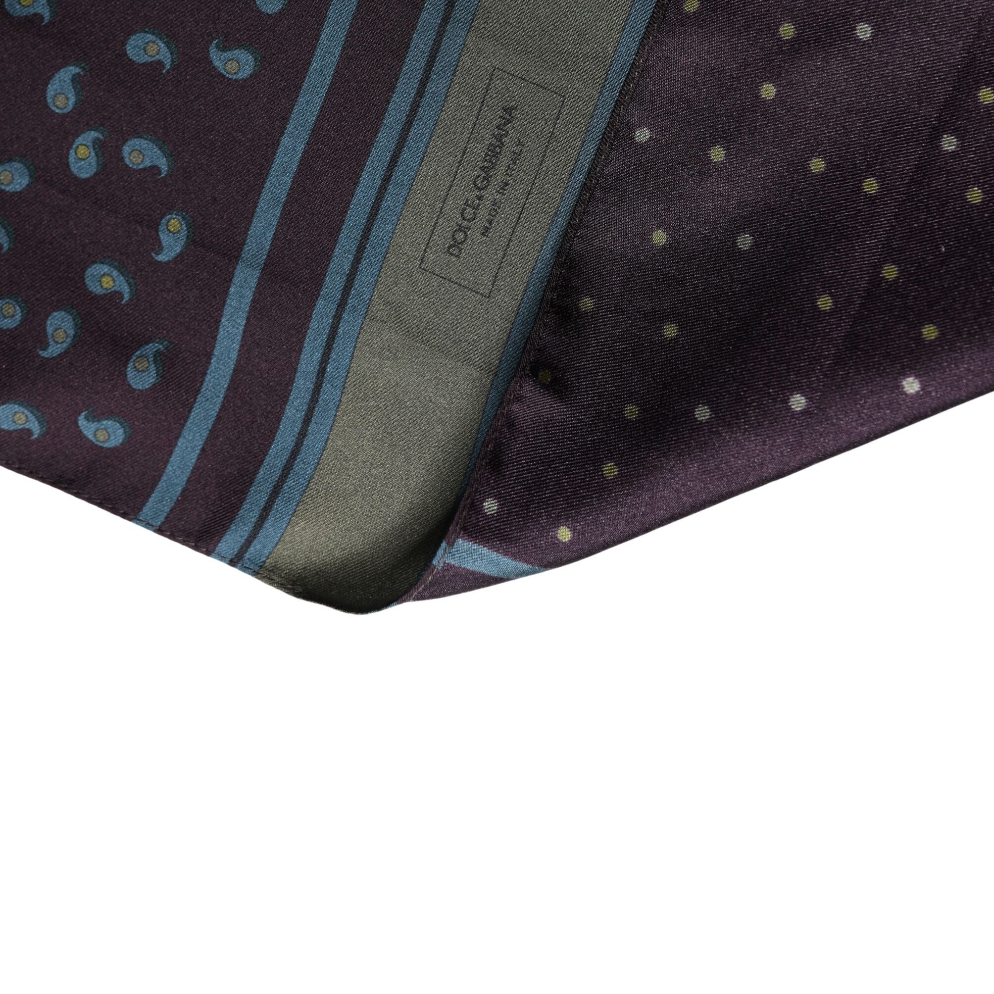 Dolce & Gabbana Men Scarf Maroon Patterned Silk Neck Foulard 132cm x 33cm