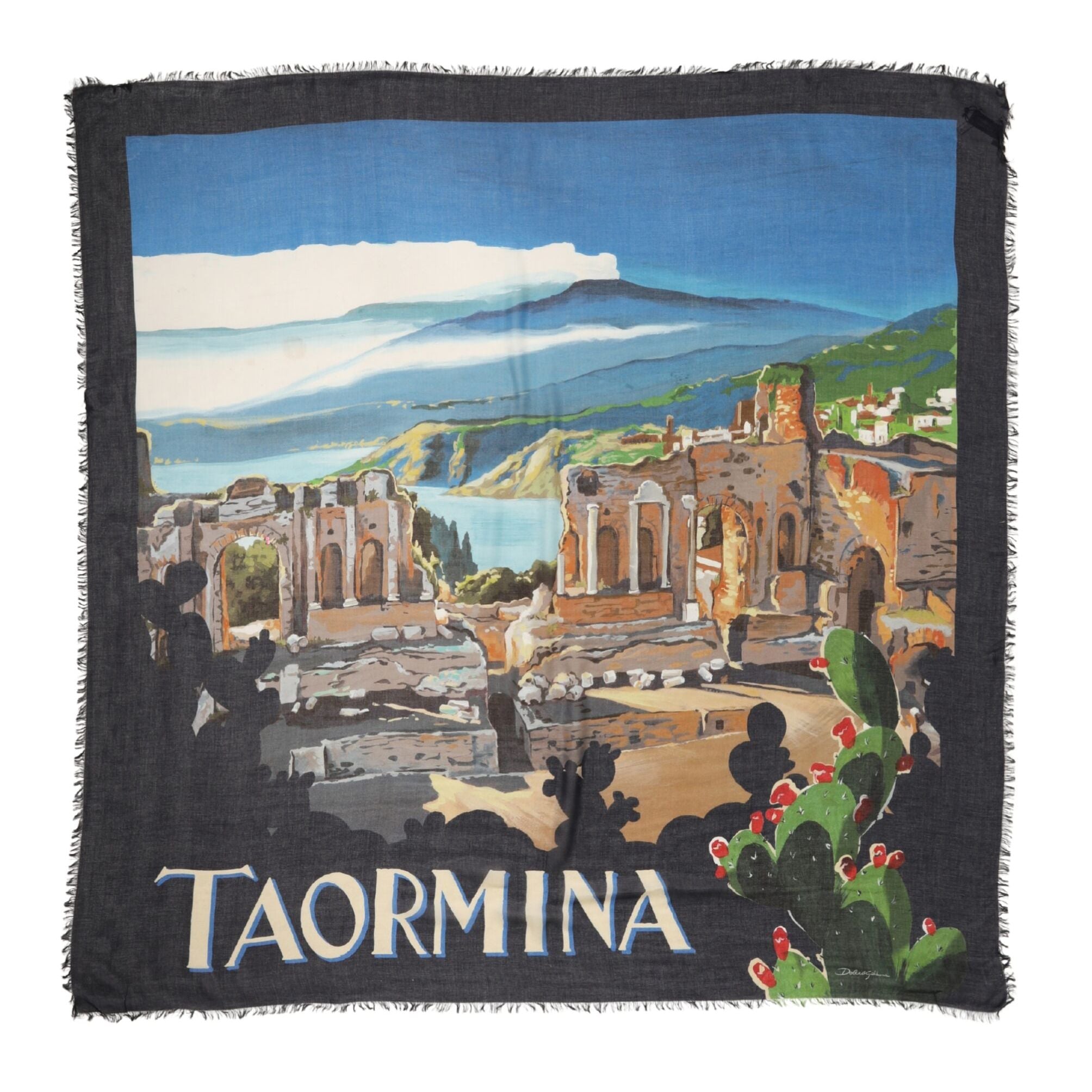 Dolce & Gabbana Multicolor Taormina Modal Shawl 130cm x 130cm Men Scarf
