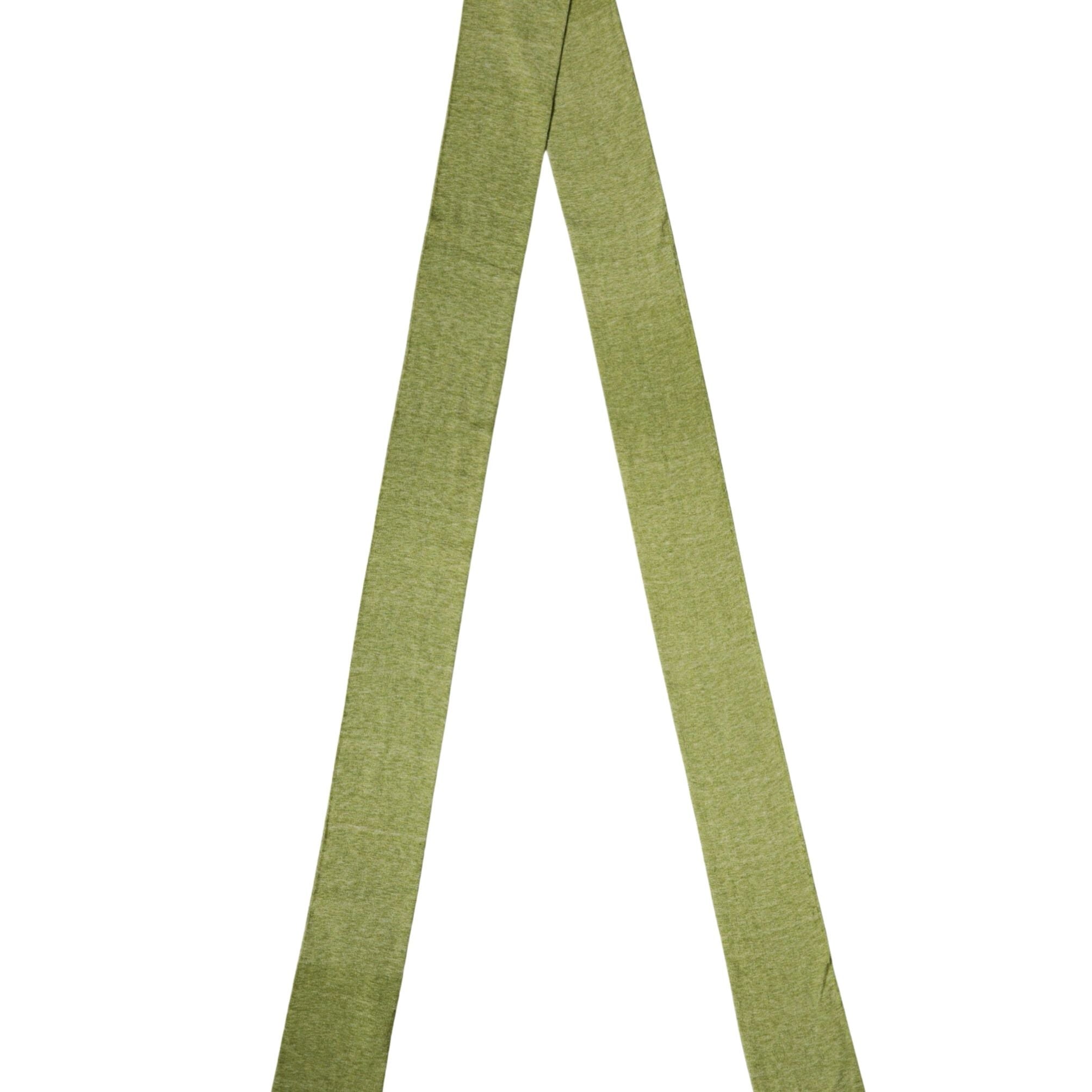 Dolce & Gabbana Green Cashmere Knitted Neck Foulard 280cm x11cm Men Scarf