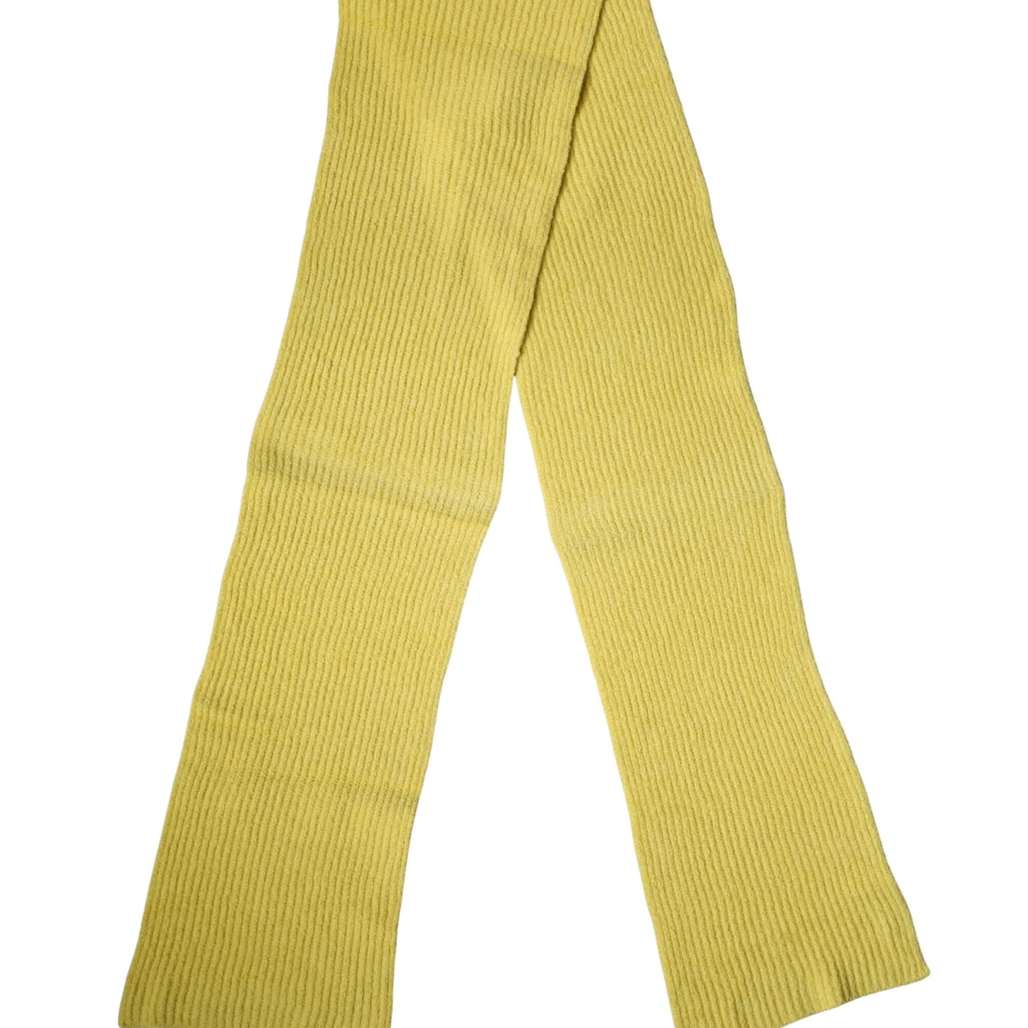 Dolce & Gabbana Yellow Cotton Knitted Neck Foulard 270cm x 31cm Men Scarf