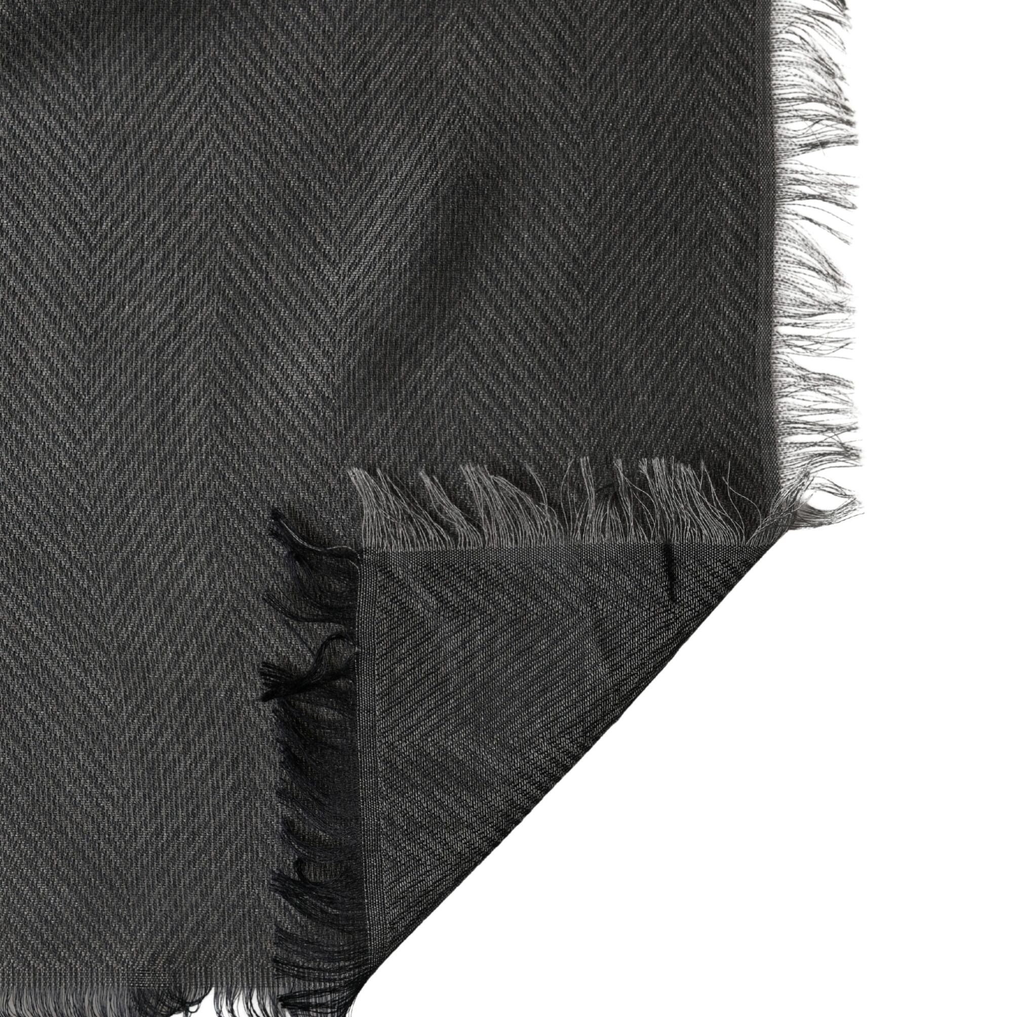 Dolce & Gabbana Black Modal Warmer Shawl Fringes 140cm x 134cm Men Scarf