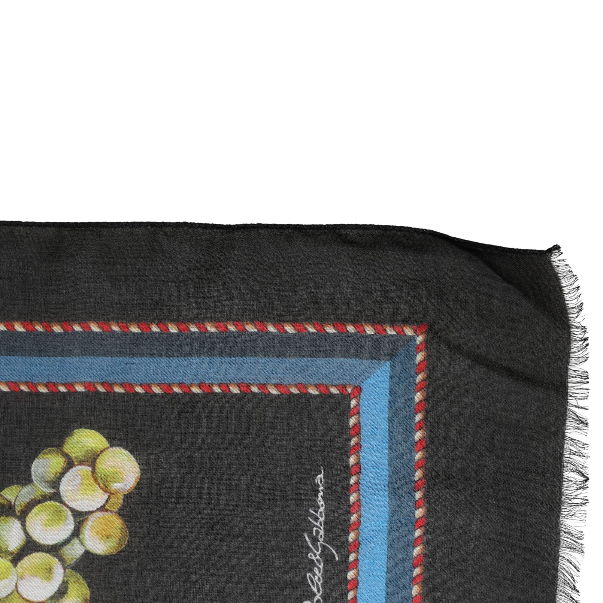 Dolce & Gabbana Multicolor Grapes Print Wrap Shawl 196cm x 134cm Scarf