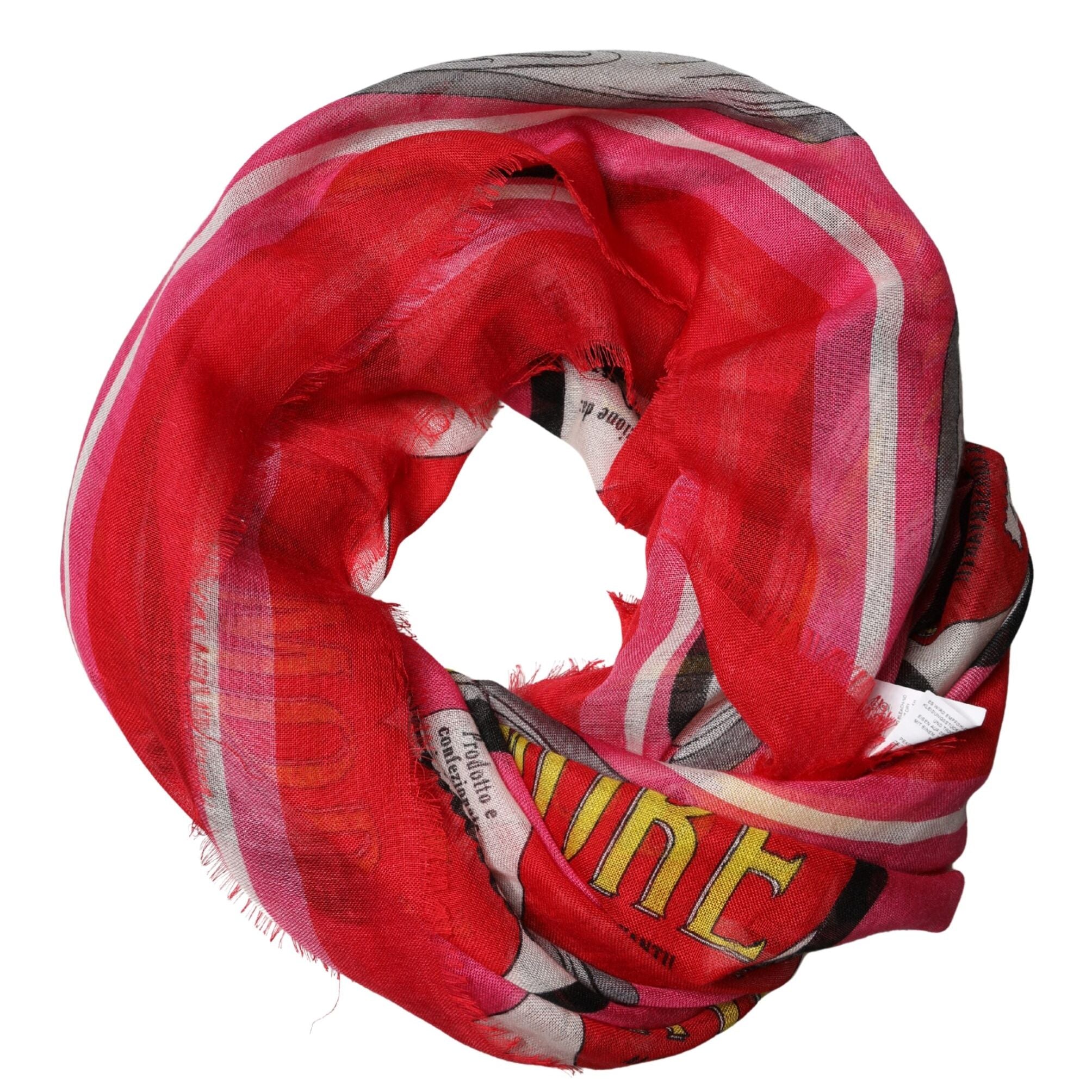 Dolce & Gabbana Pink DG Amore Print Neck Square Shawl 140cm x 140cm Scarf