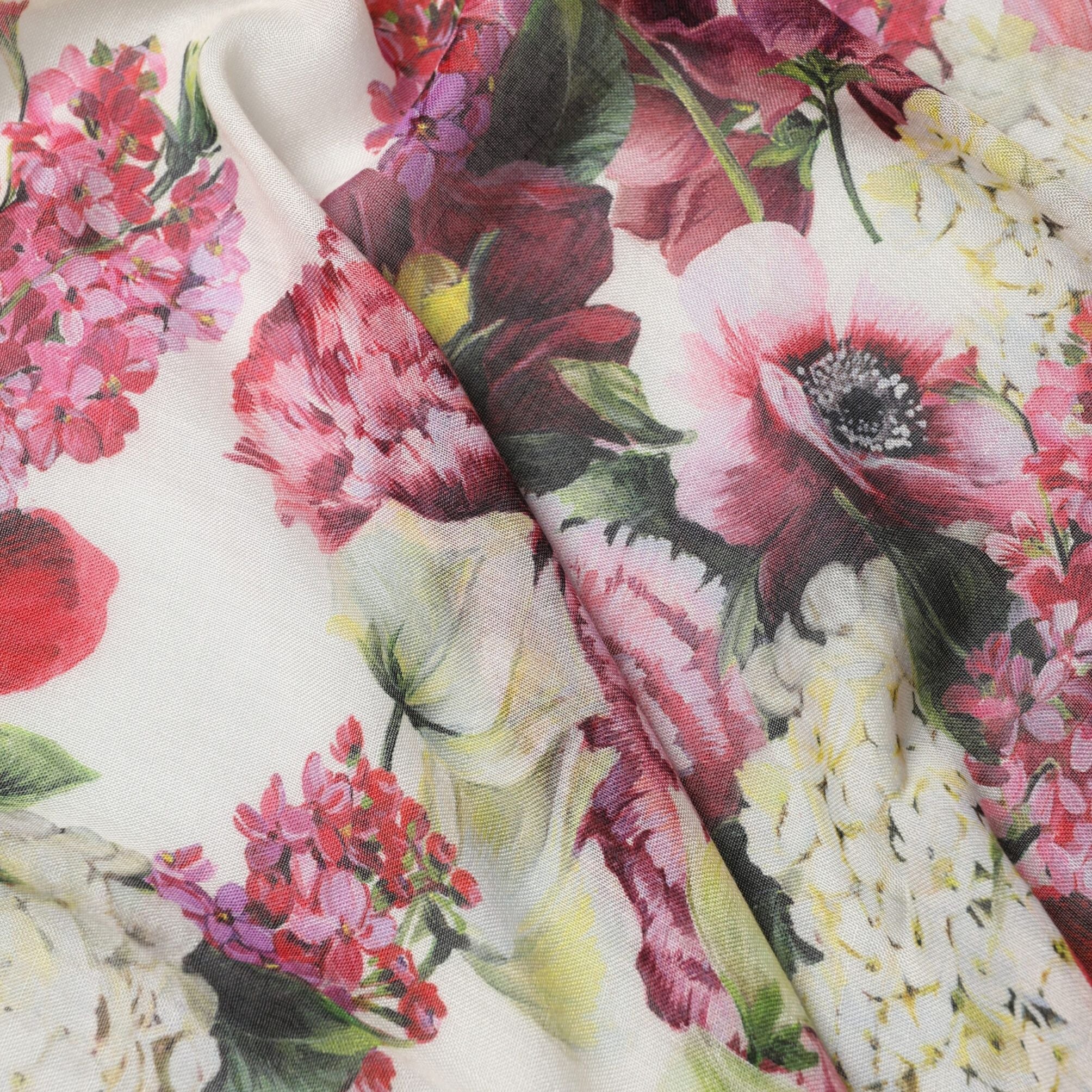 Dolce & Gabbana Multicolor Floral Square Stole 134.5cm x 134.5cm Scarf