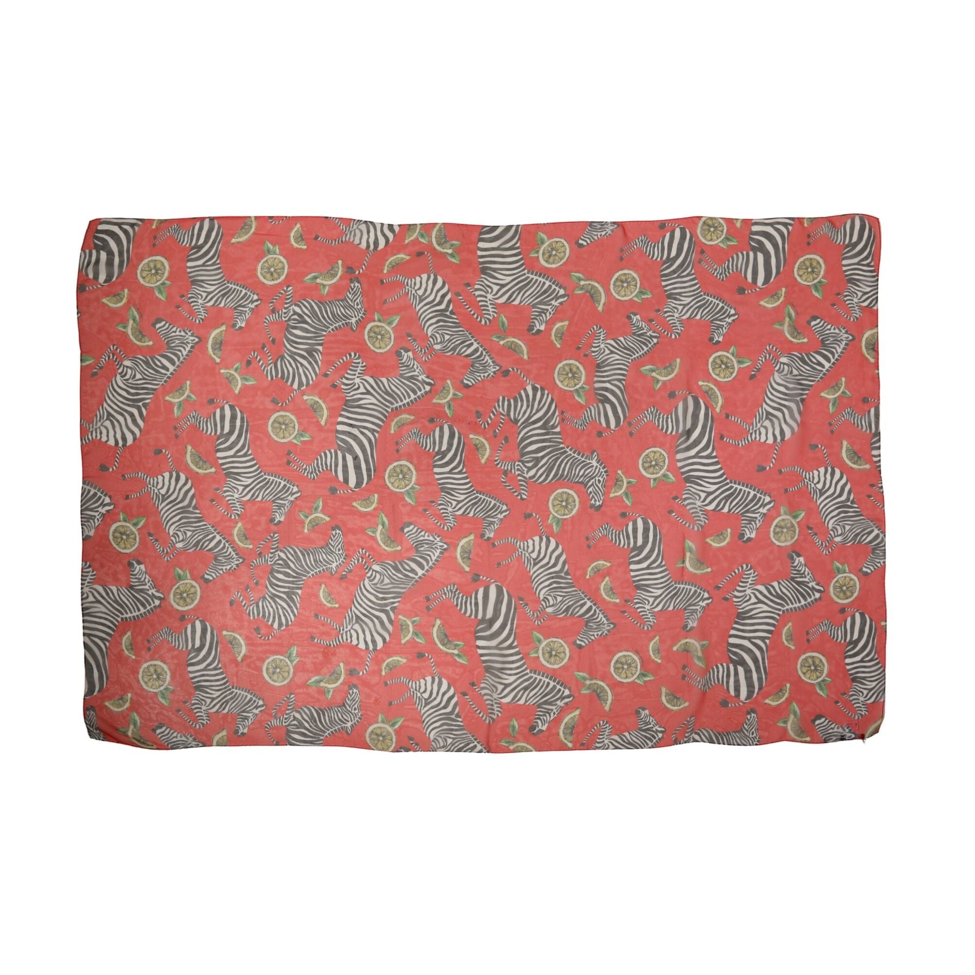 Dolce & Gabbana Red Zebra Print Silk Wrap Shawl Stole 200cm x 132cm Scarf