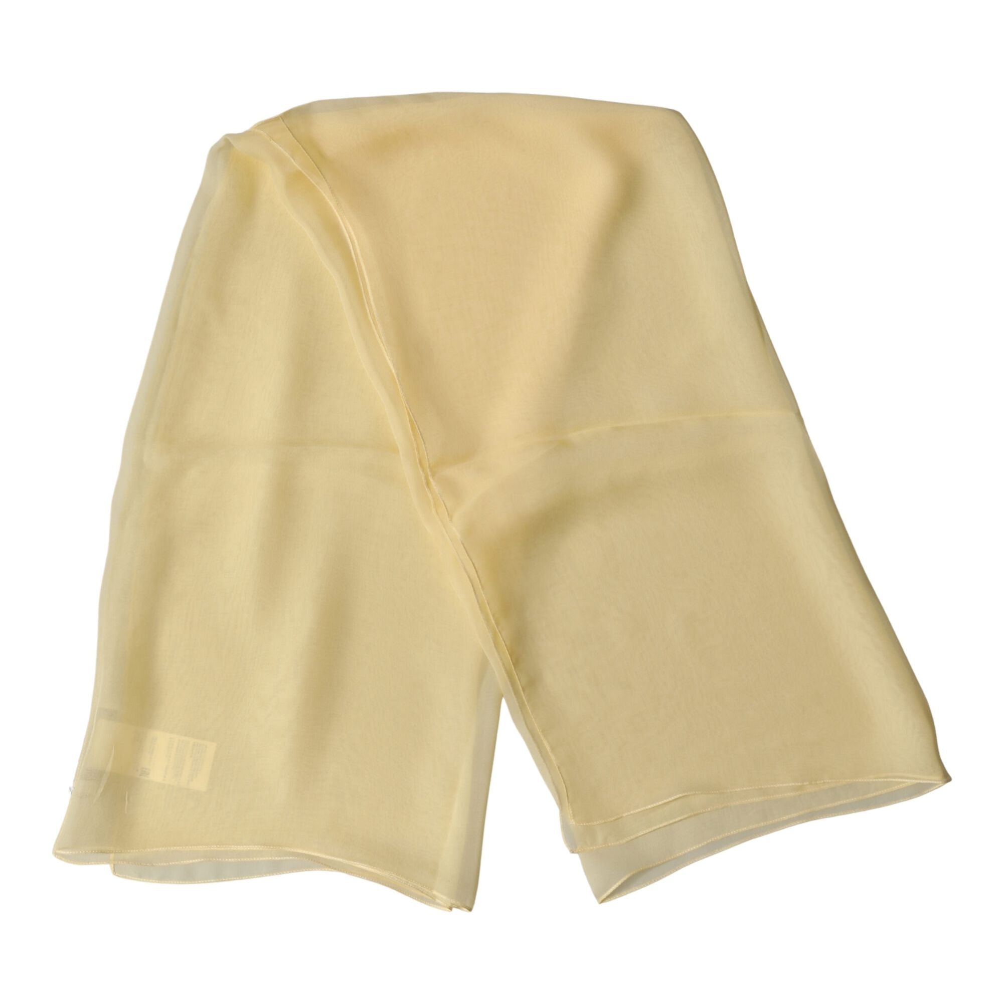 Dolce & Gabbana Light Yellow Silk Wrap Shawl Foulard 100cm x 99cm Scarf
