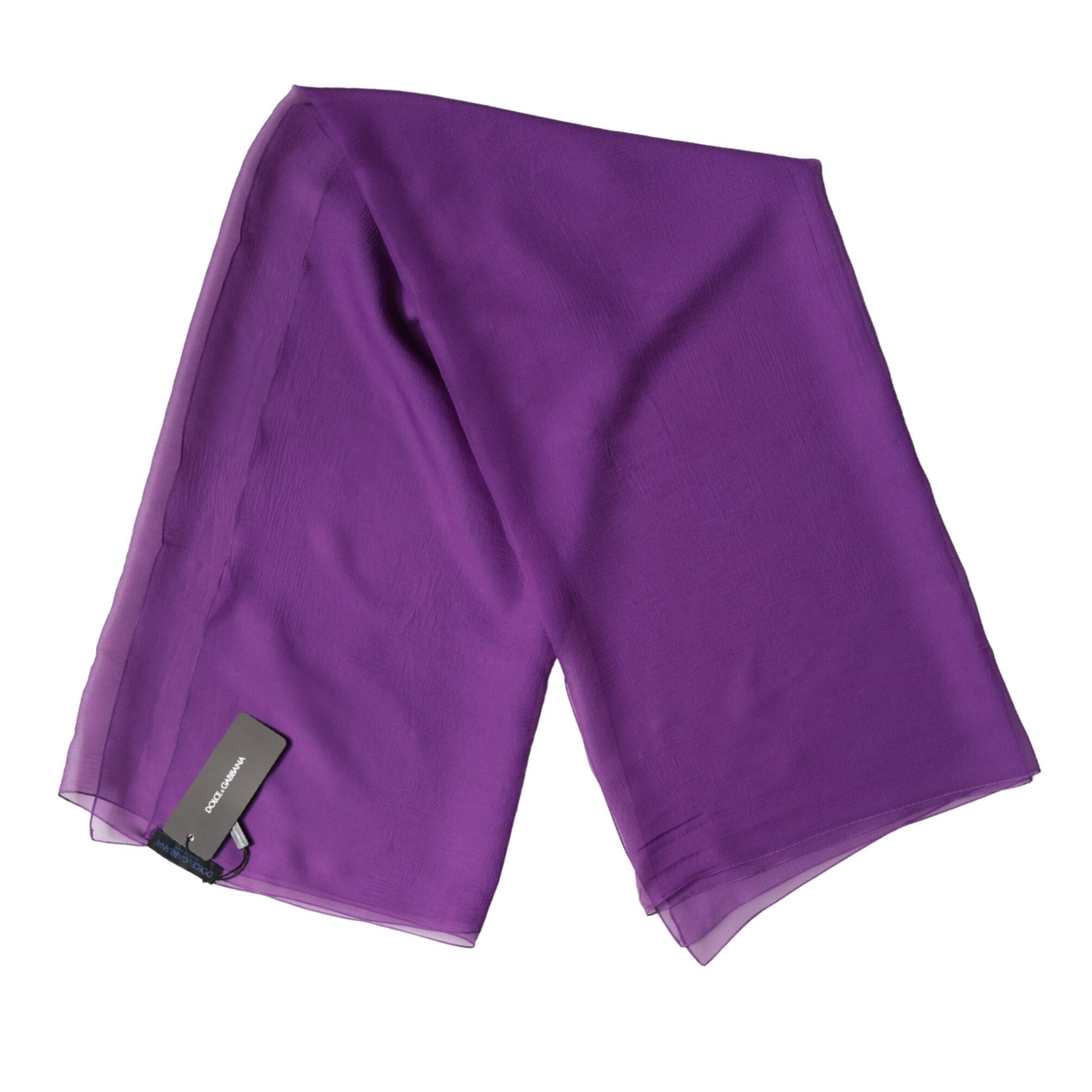 Dolce & Gabbana Purple Silk Neck Wrap Shawl Foulard 134cm x 131cm Scarf