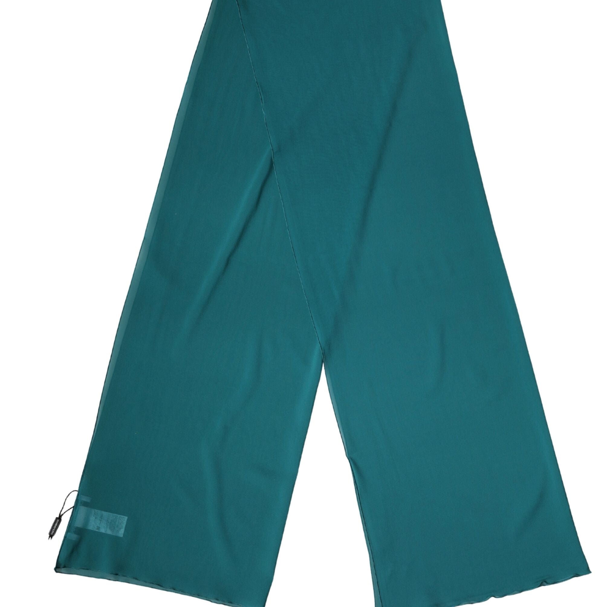 Dolce & Gabbana Blue Green Silk Neck Wrap Shawl Stole 200cm x 64cm Scarf