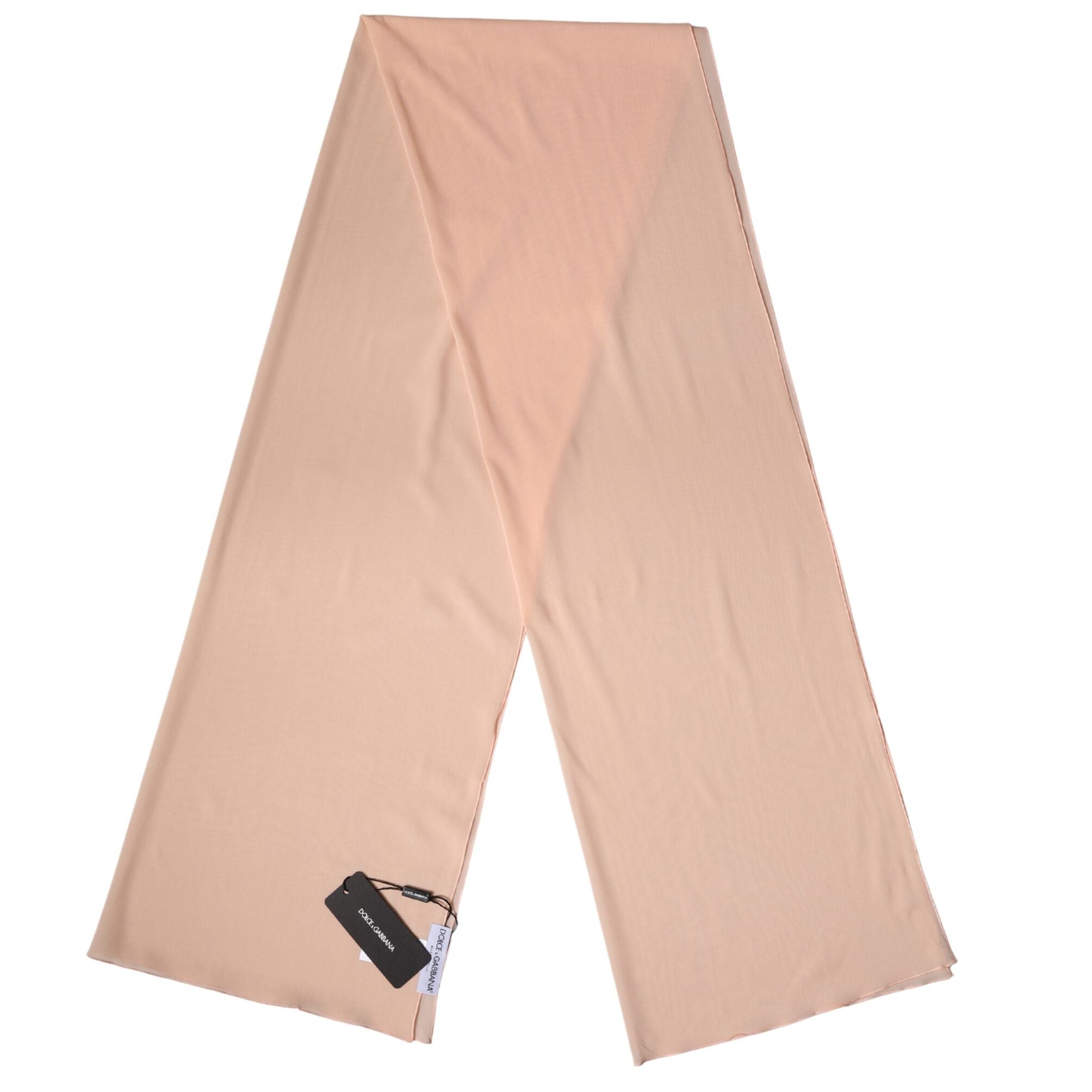 Dolce & Gabbana Peach Silk Neck Wrap Shawl Women Stole 200cm x 64cm Scarf