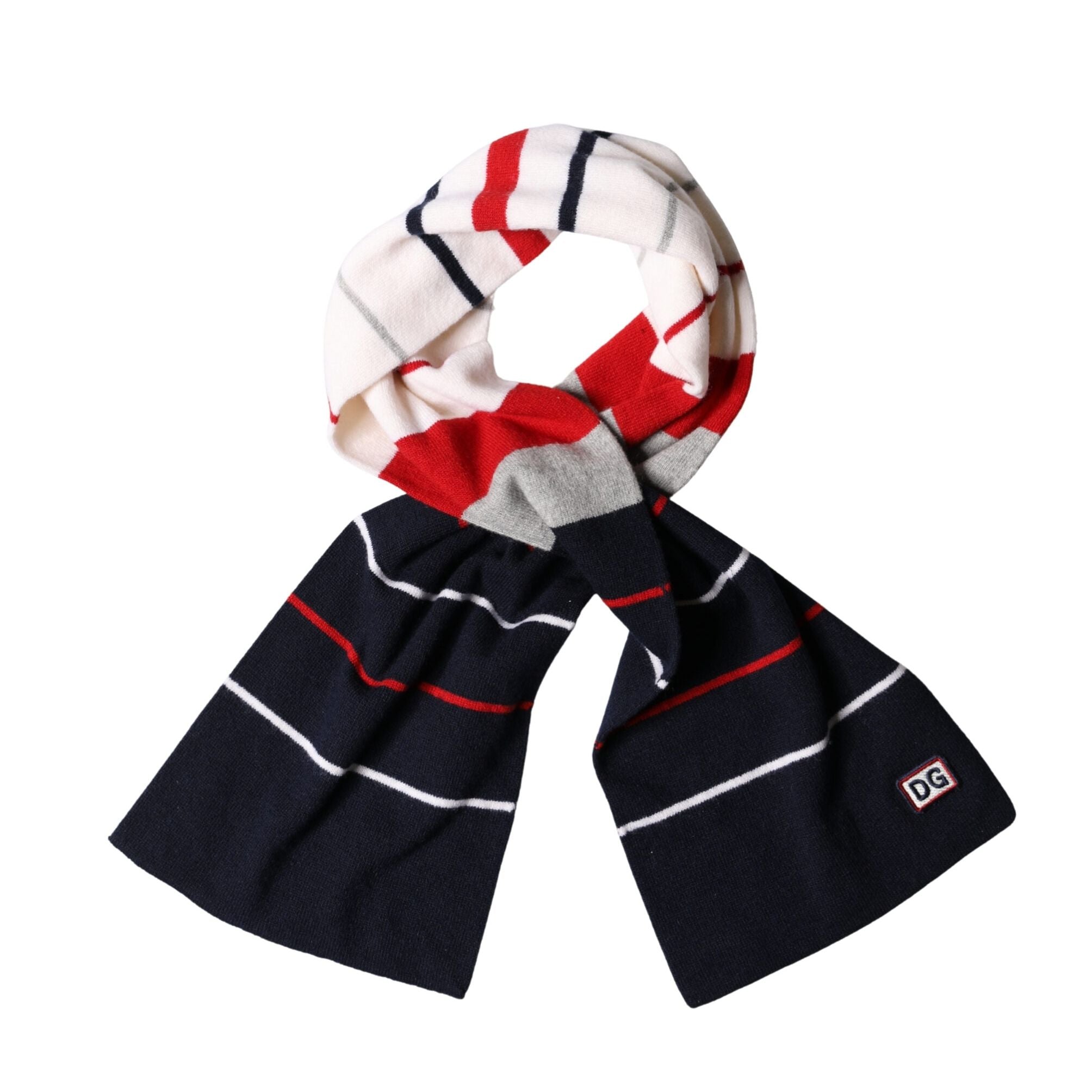 Dolce & Gabbana Multicolor Stripes Shawl Neck Wrap 119cm x 20cm Scarf