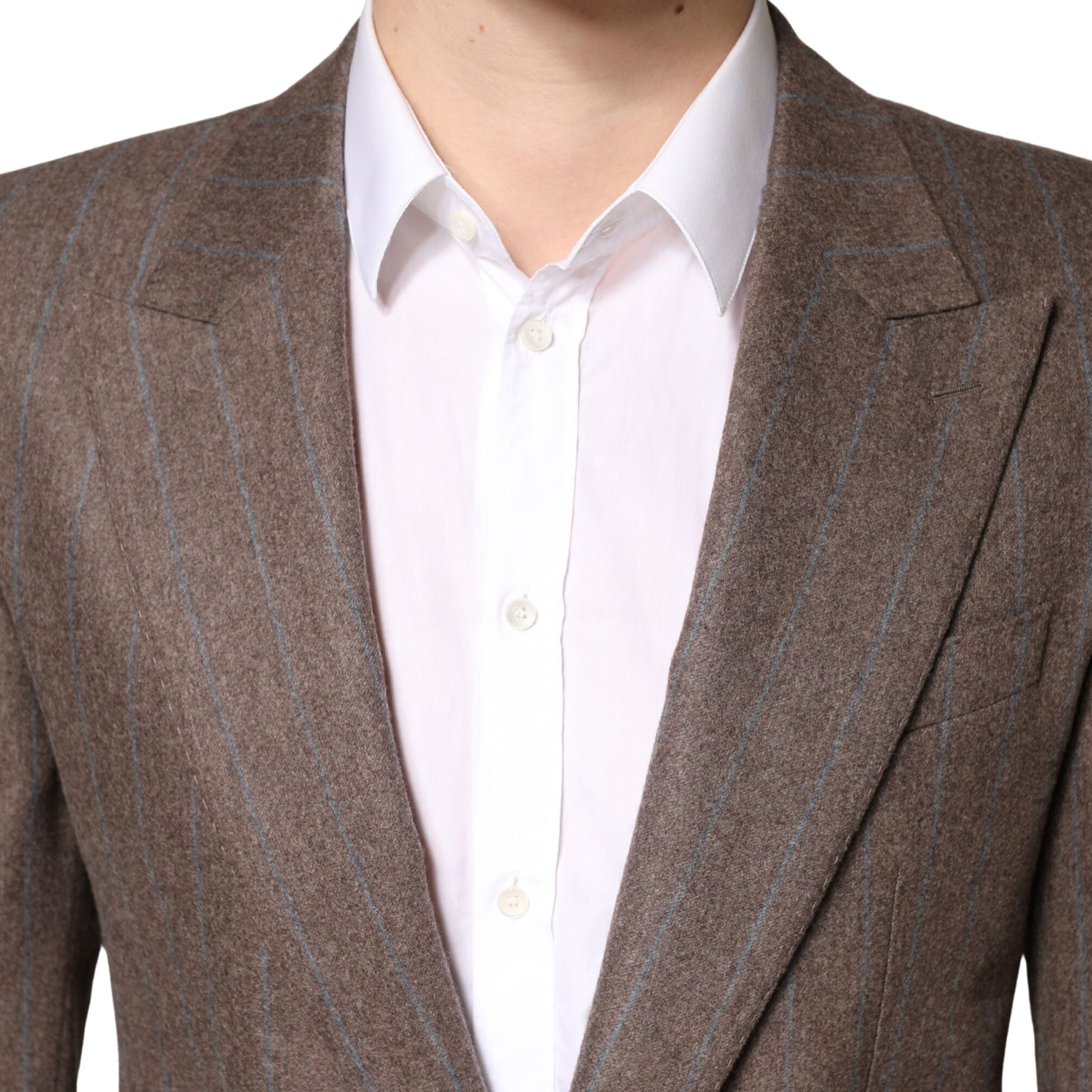 Dolce & Gabbana Brown Stripes Single Breasted Blazer