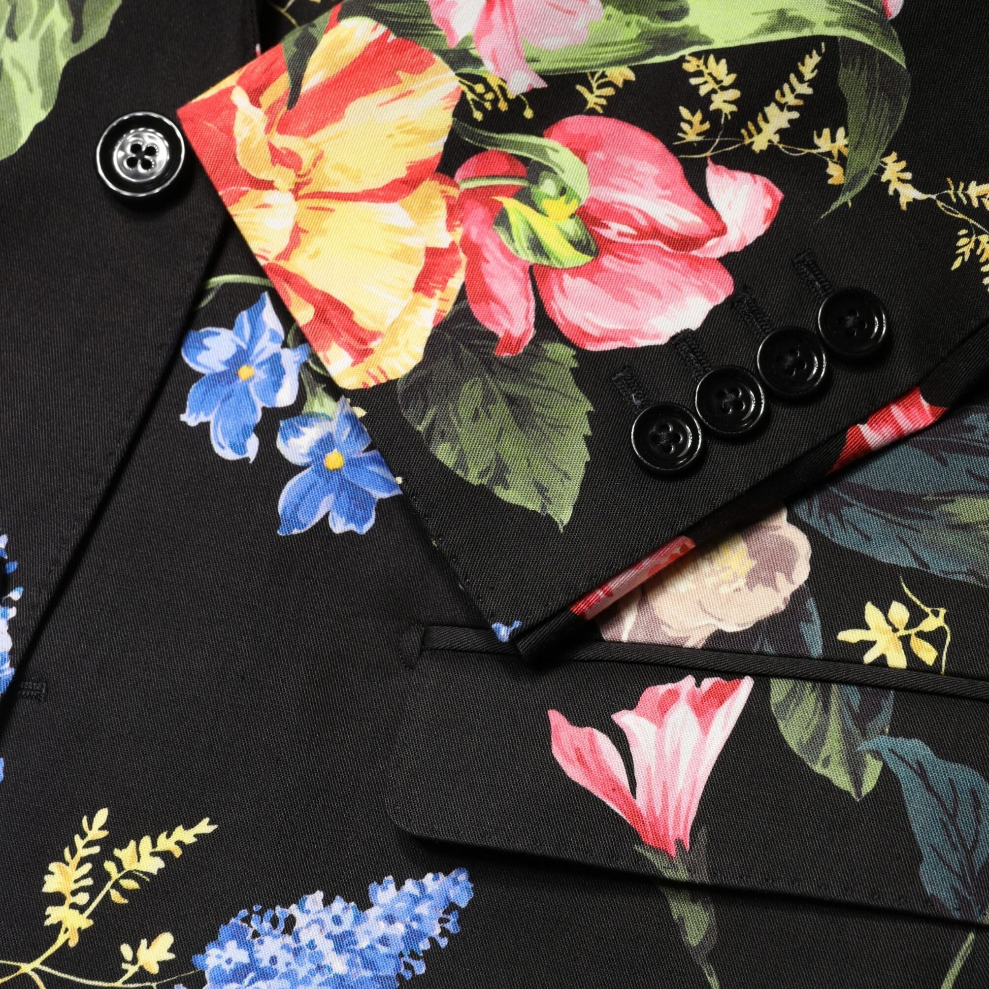 Dolce & Gabbana Black Floral Single Breasted MARTINI 2 Piece Suit
