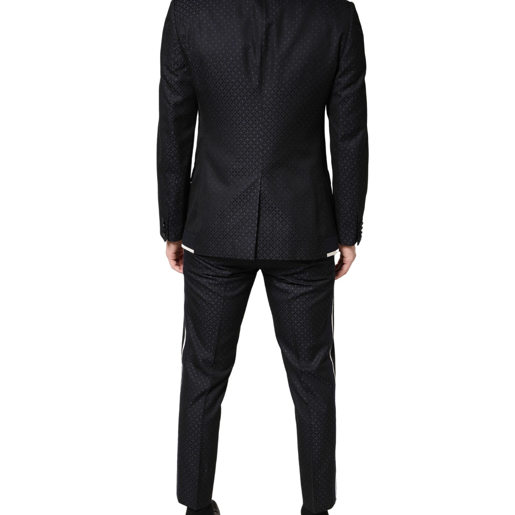Dolce & Gabbana Black White Single Breasted SICILIA Men 3 Piece Suit