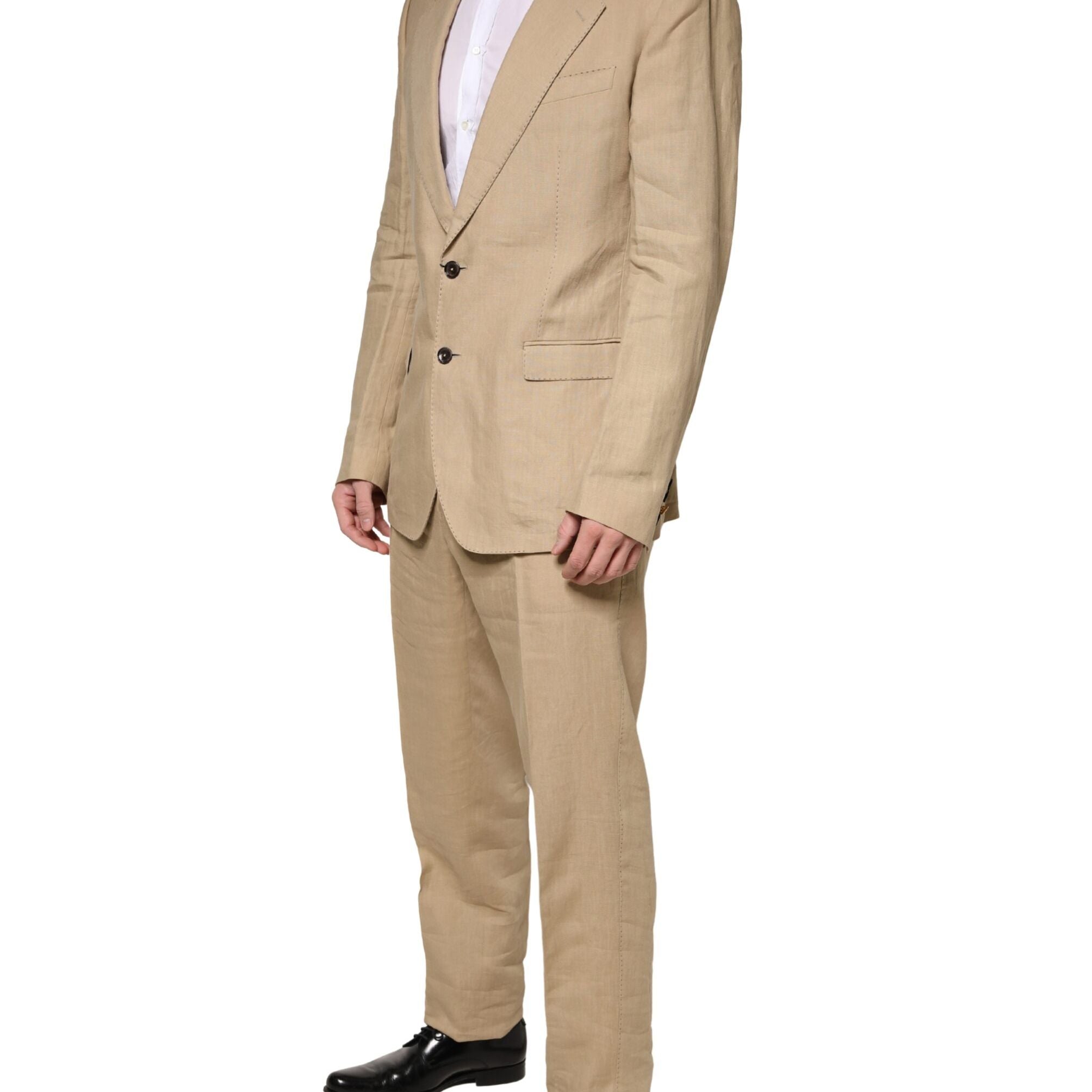Dolce & Gabbana Beige TAORMINA Single Breasted Formal 2 Piece Suit