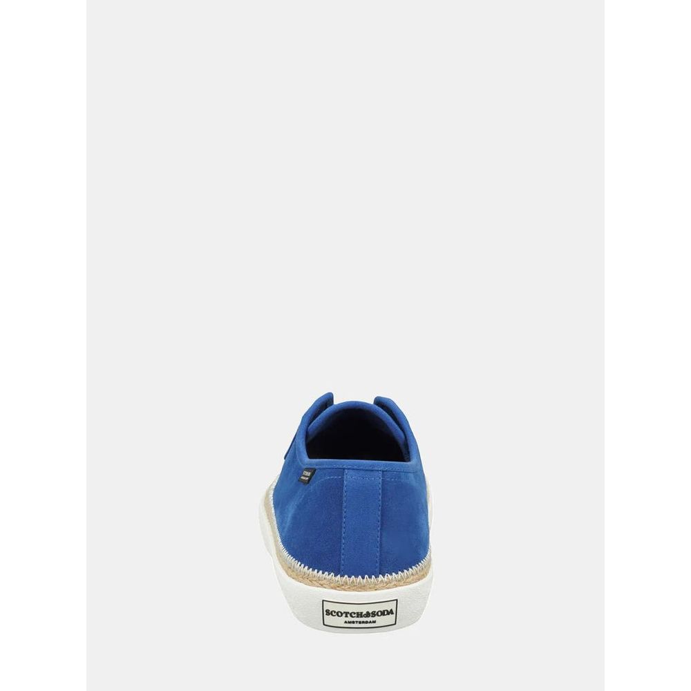 Scotch & Soda Blue Leather Low Top Sneakers