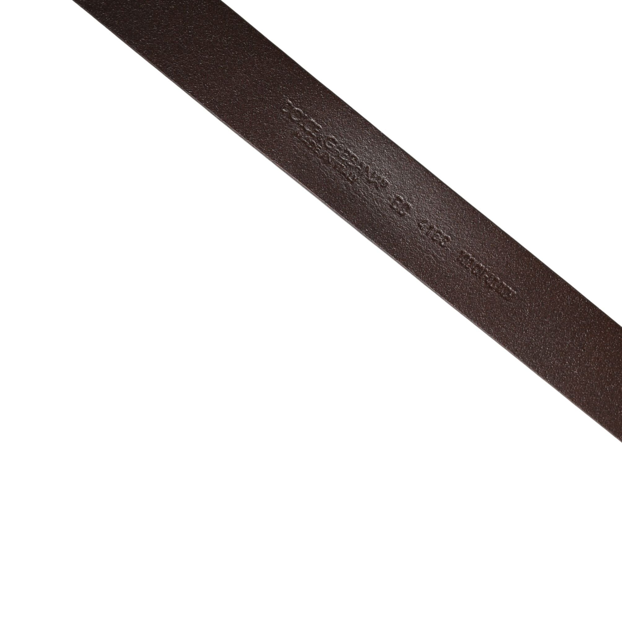 Dolce & Gabbana Brown Leather Logo Metal Buckle Men Belt