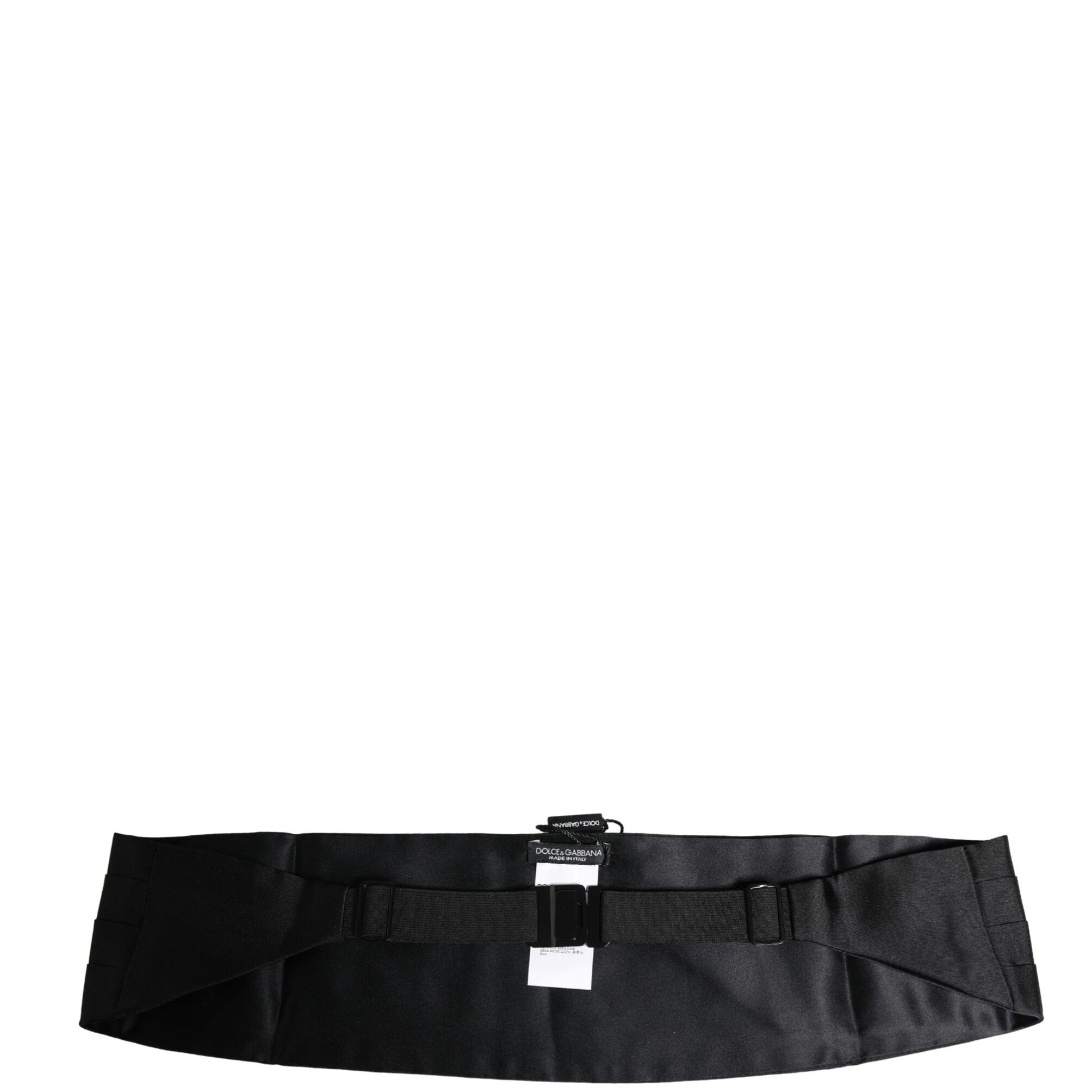 Dolce & Gabbana Black 100% Silk Wide Belt Waist Cummerbund