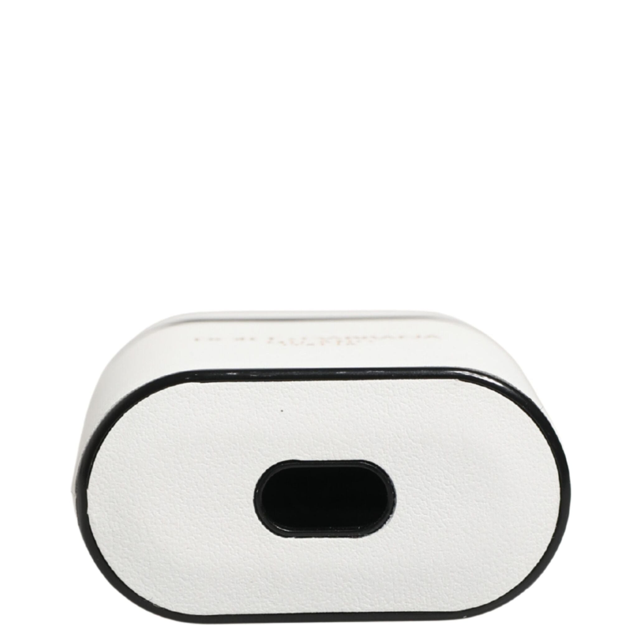 Dolce & Gabbana White Calf Leather Logo Print Flip Holder Airpods Case