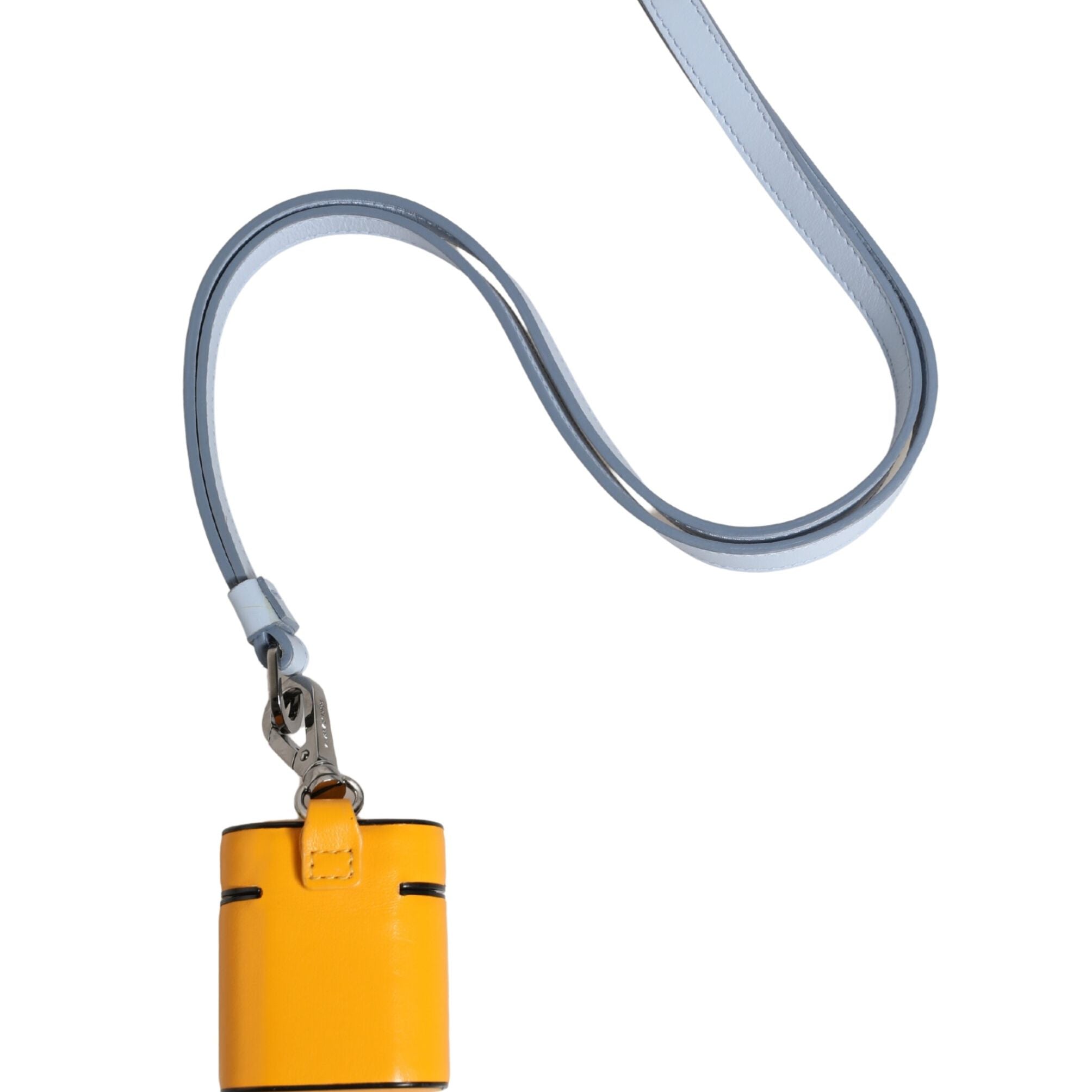 Dolce & Gabbana Case Yellow Calf Leather Logo Flip Holder Strap Airpods