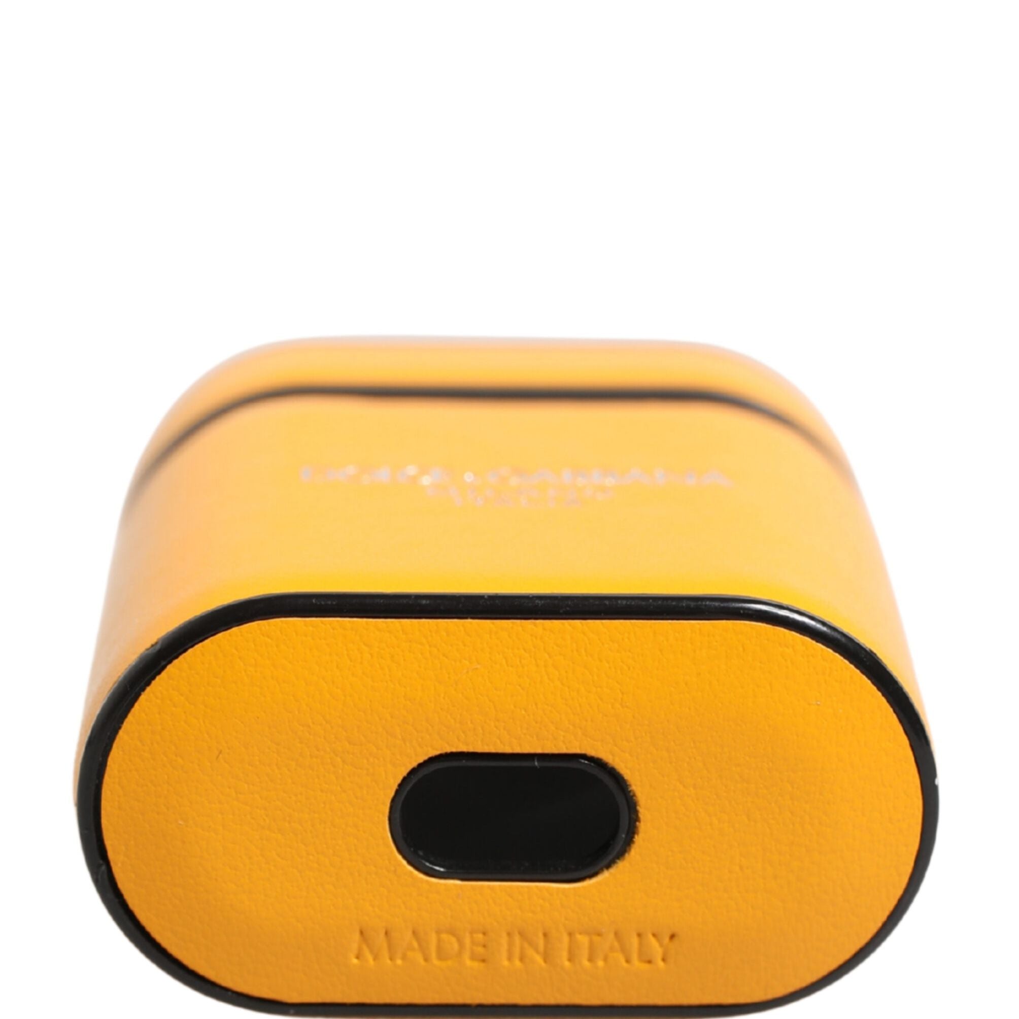 Dolce & Gabbana Case Yellow Calf Leather Logo Flip Holder Strap Airpods