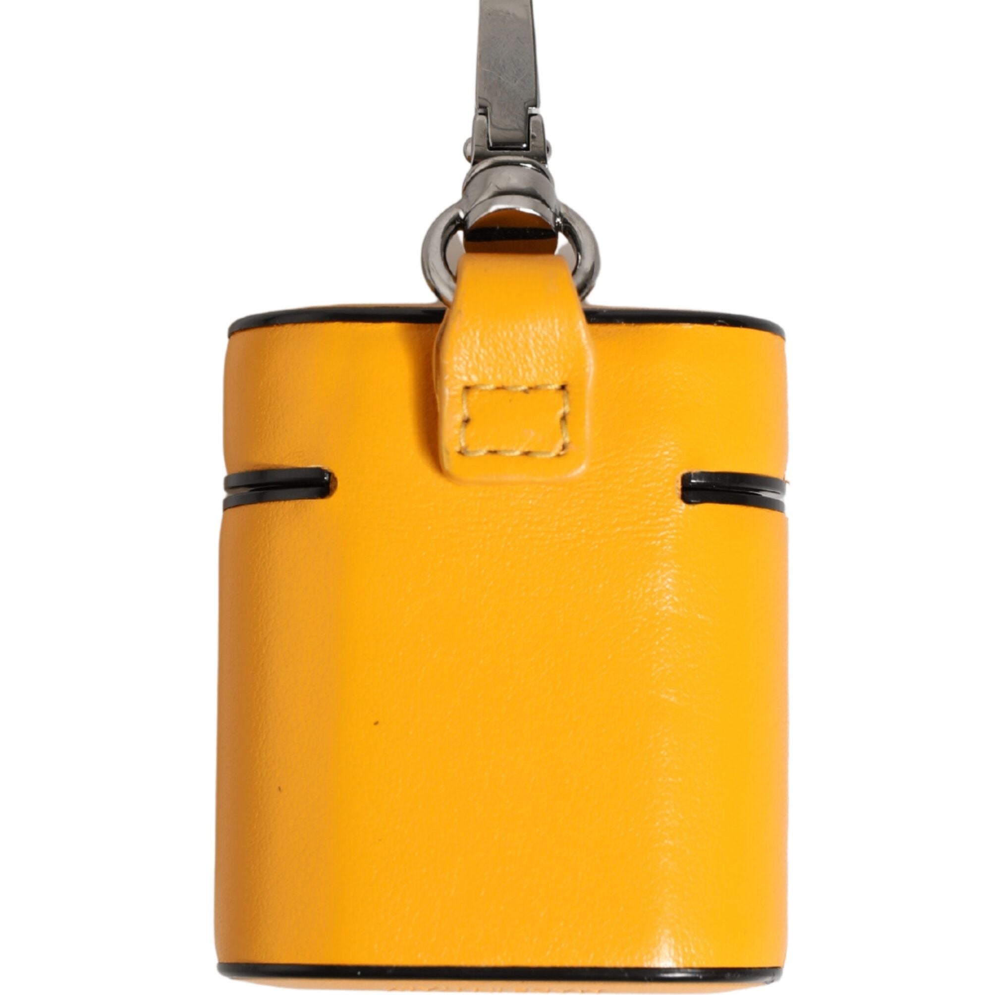 Dolce & Gabbana Case Yellow Calf Leather Logo Flip Holder Strap Airpods