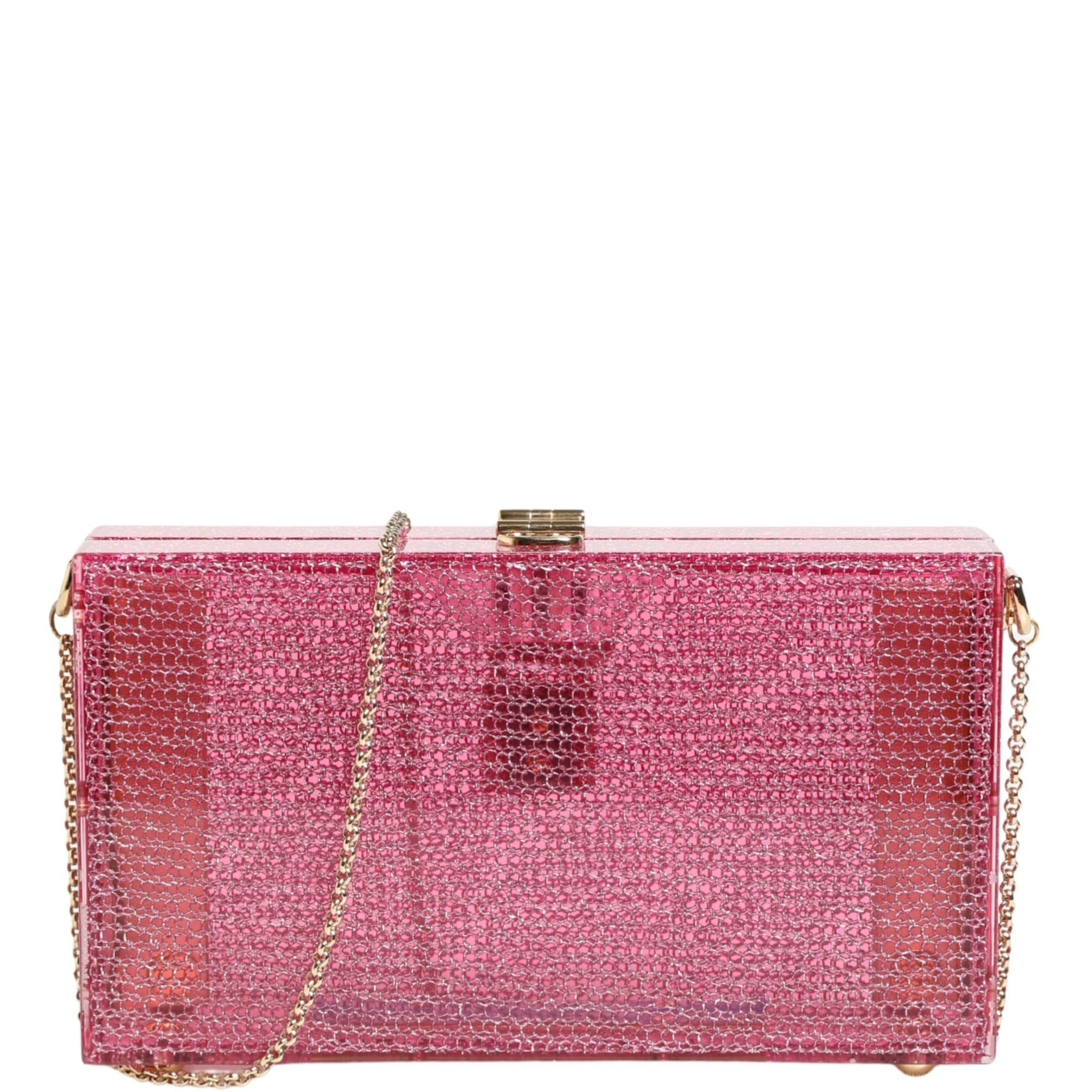 Dolce & Gabbana Pink DOLCE BOX Clutch Crossbody Women Evening Borse Bag