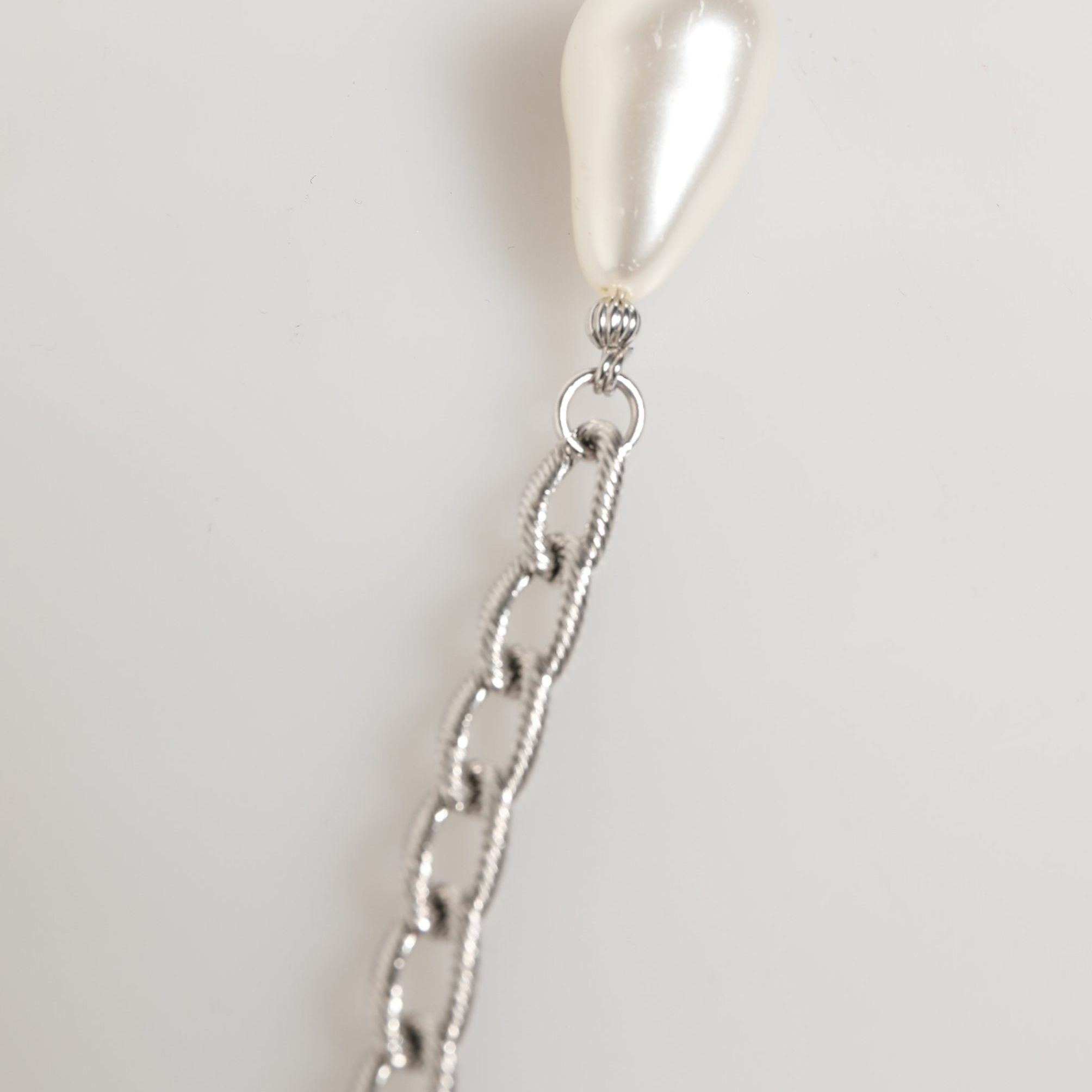 Dolce & Gabbana Silver Tone Brass Chain Crystal Embellished Bracelet